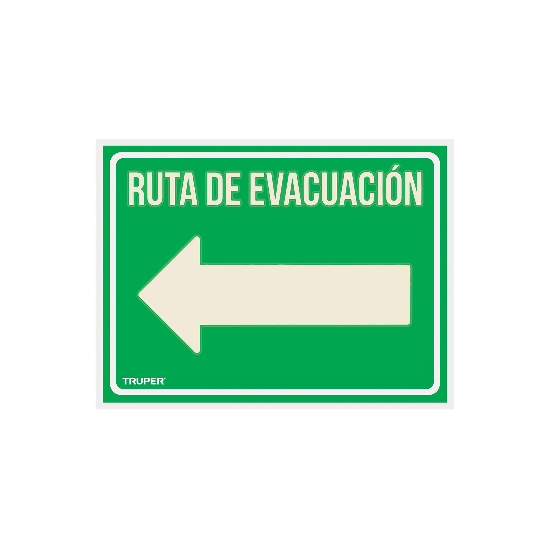 LETRERO DE SEÑALIZACIÓN 'RUTA EVACUACIÓN IZQUIERDA',21X28 CM