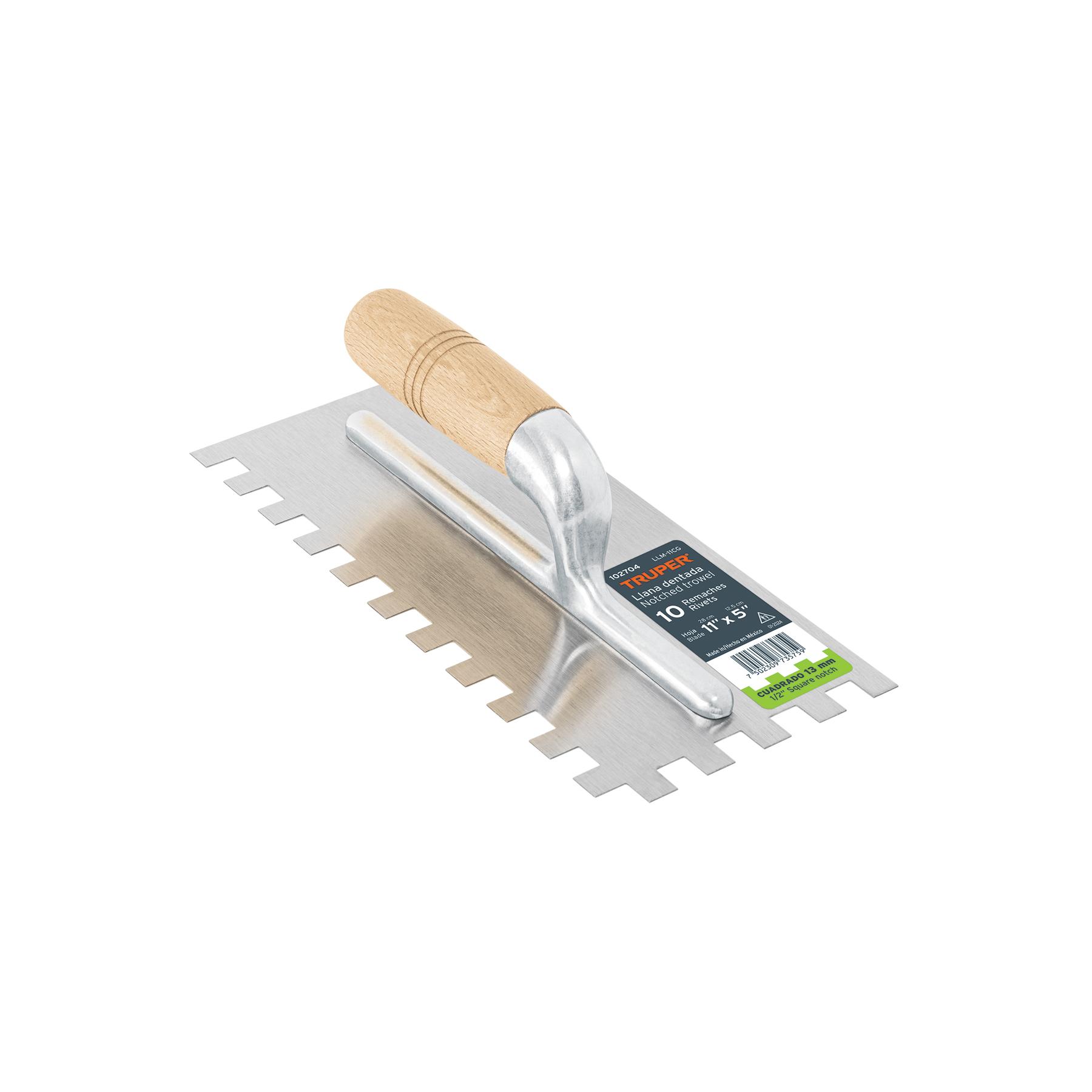 LLANA 11' DENTADO CUADRADO 1/2', 10 REMACHES, MANGO MADERA