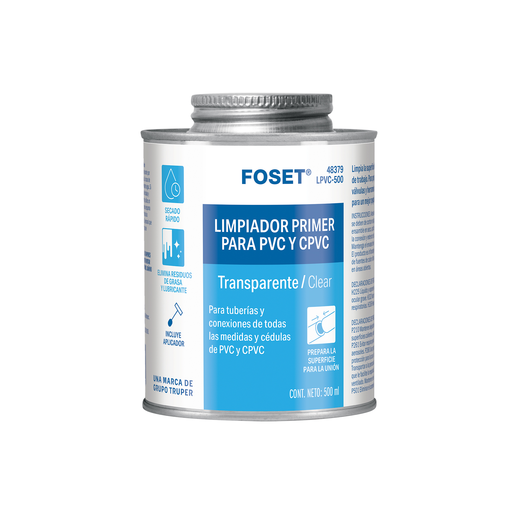 LIMPIADOR PARA PVC Y CPVC EN LATA, 500ML