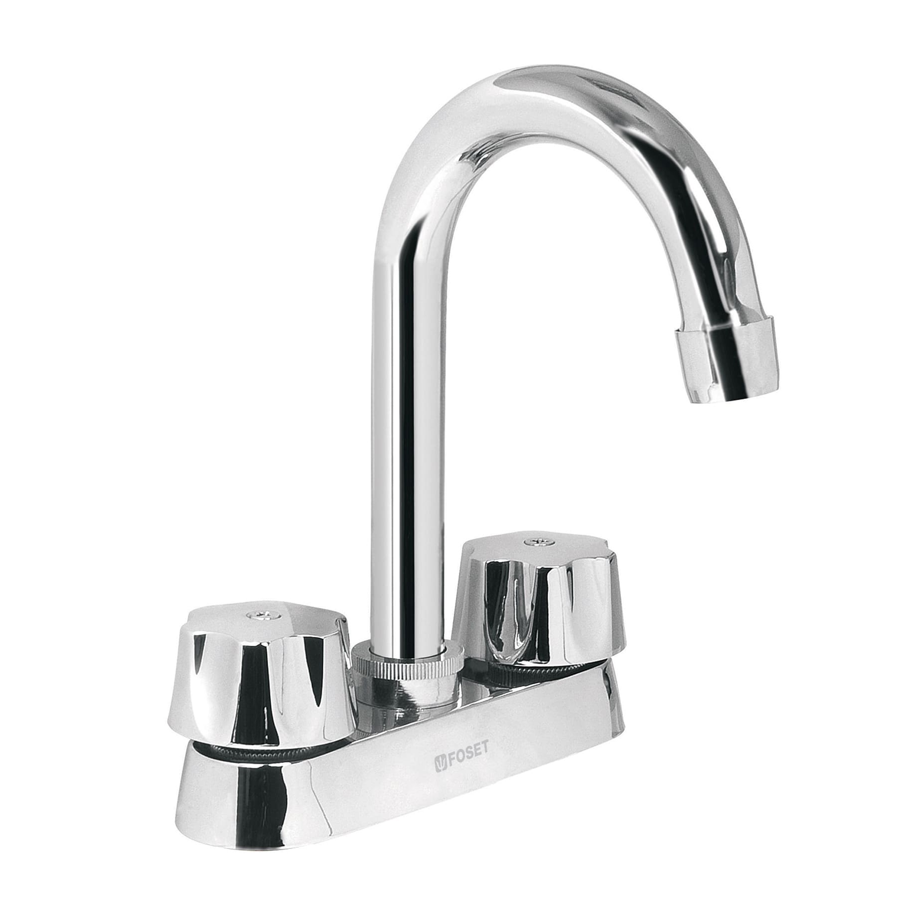 MEZCLADORA 4' PARA LAVABO, CUELLO BAR, CARTUCHO CERÁMICO