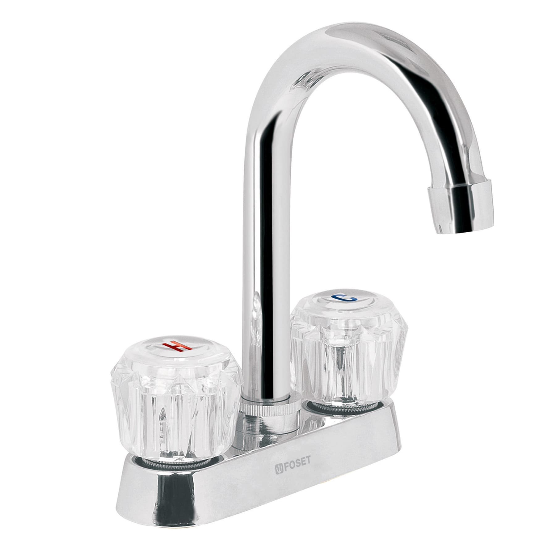 MEZCLADORA 4' PARA LAVABO, CUELLO BAR, MANERALES DE ACRÍLICO