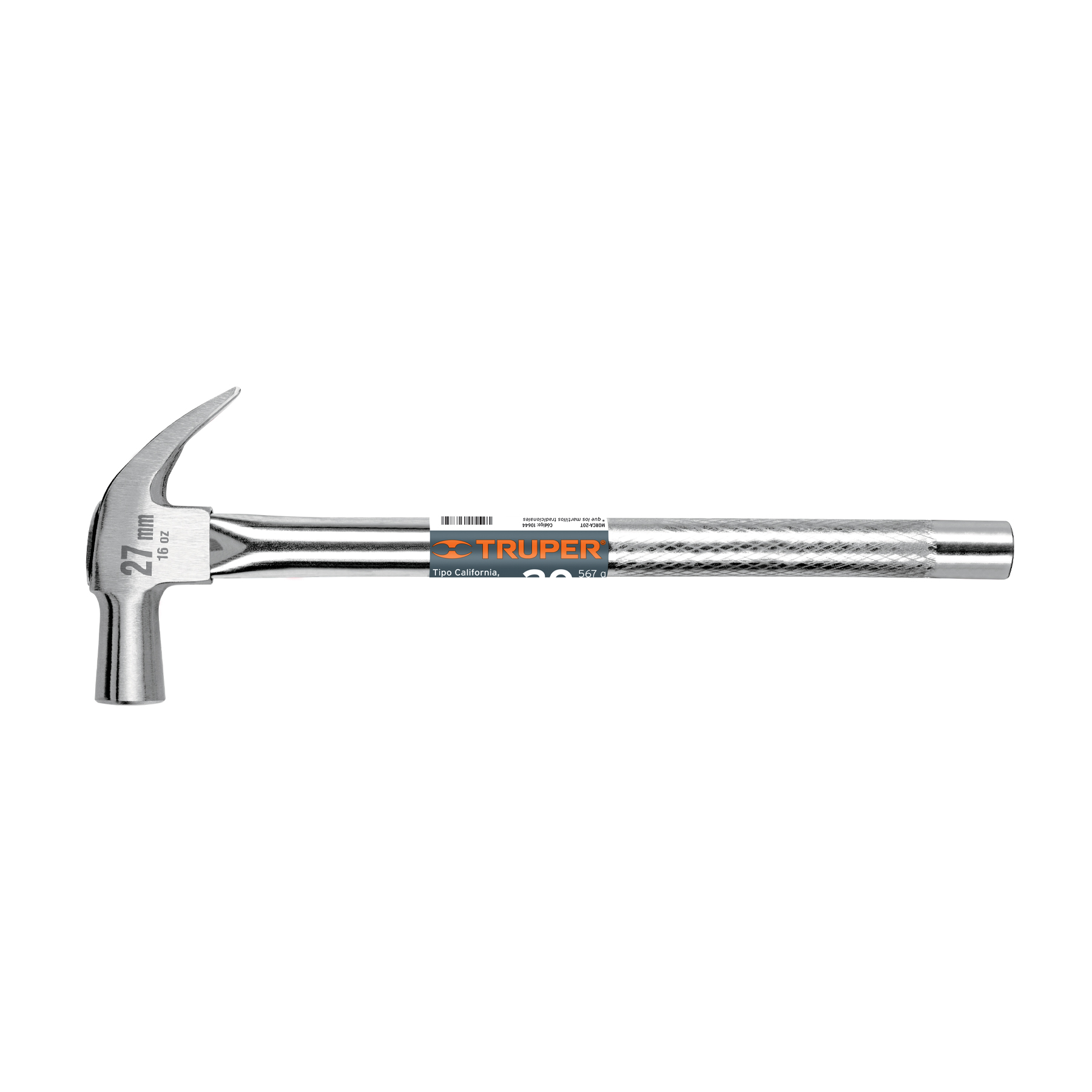 MARTILLO CABEZA CÓNICA 27 MM UÑA CURVA, MANGO TUBULAR