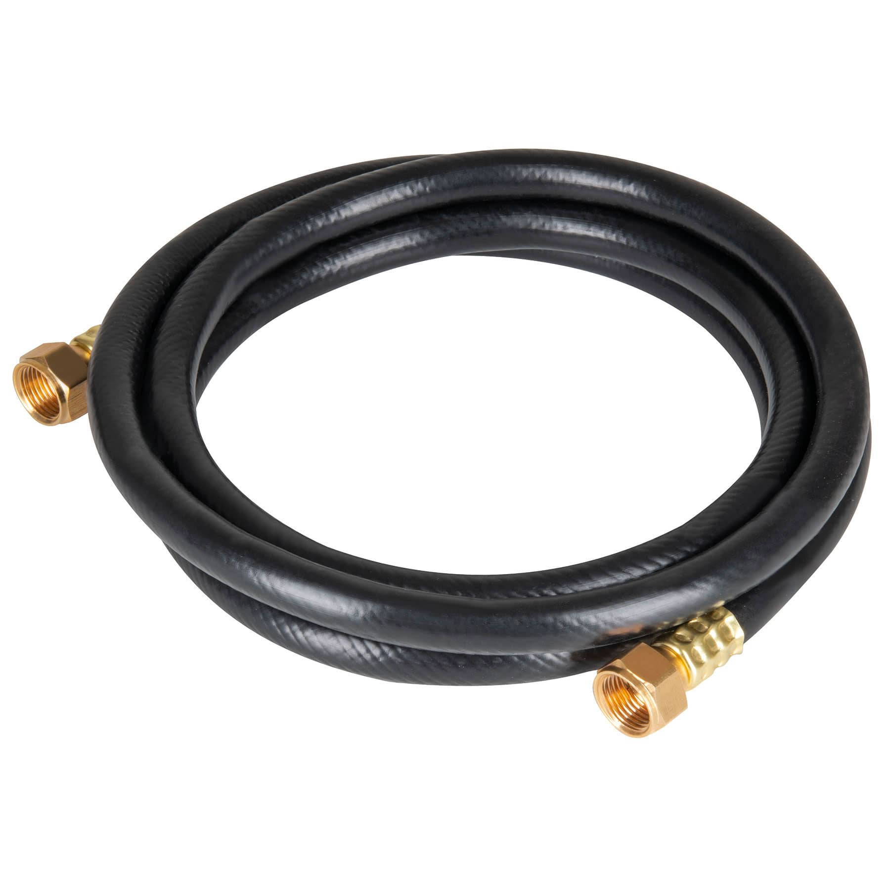 MANGUERA PARA GAS 3/8' FLEXIBLE NEGRA DE 1 M, CON CONEXIÓN