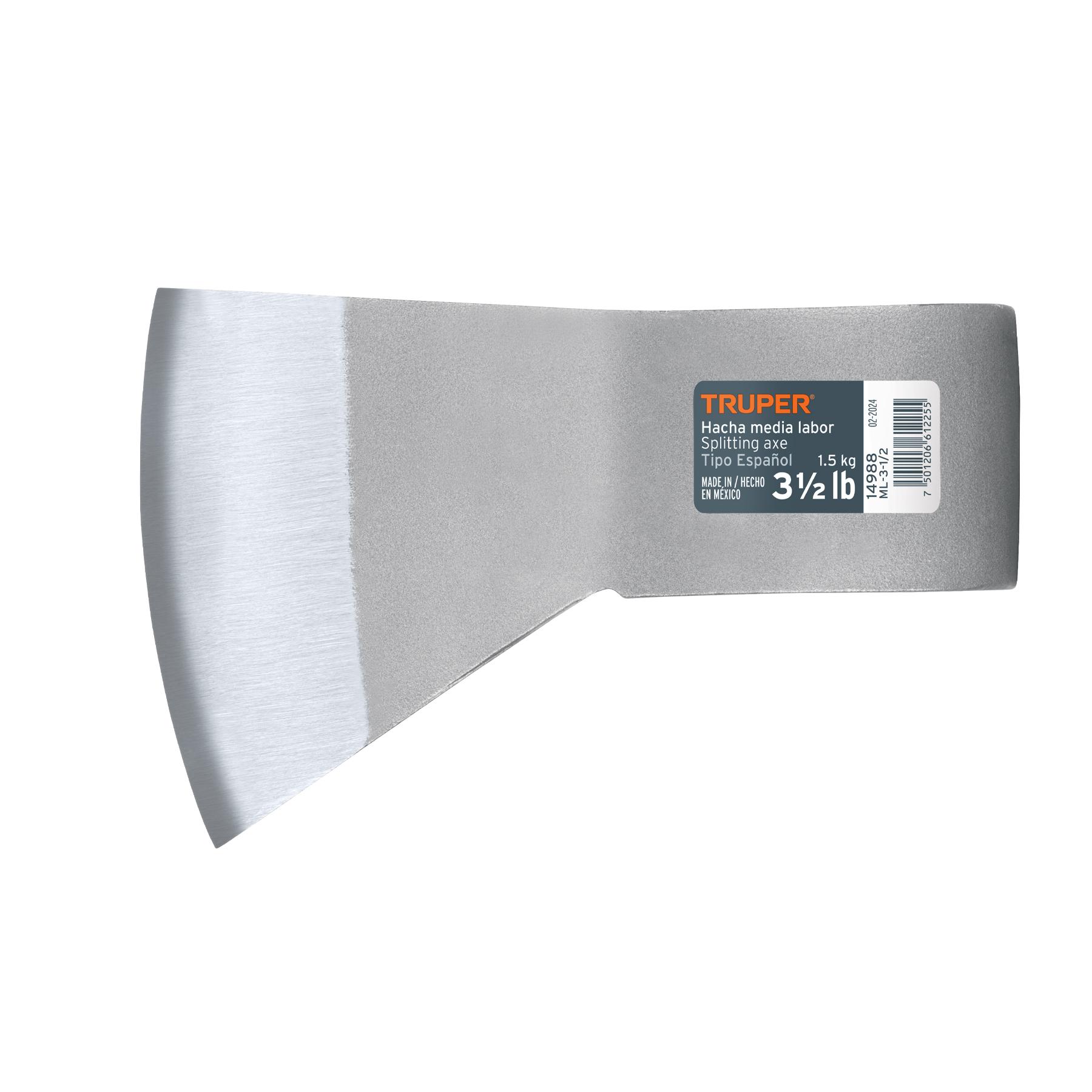HACHA TIPO ESPAÑOL MEDIA LABOR 3-1/2 LB SIN MANGO, TRUPER
