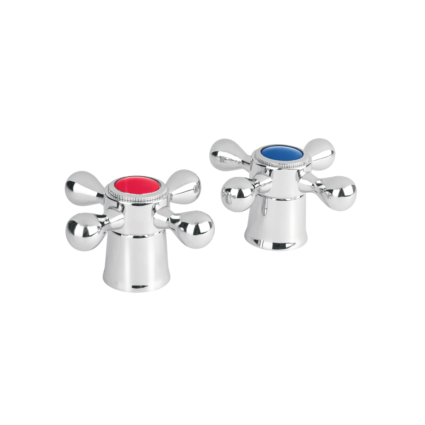 JUEGO DE 2 MANERALES METÁLICOS TIPO CRUCETA P/LAVABO, BASIC