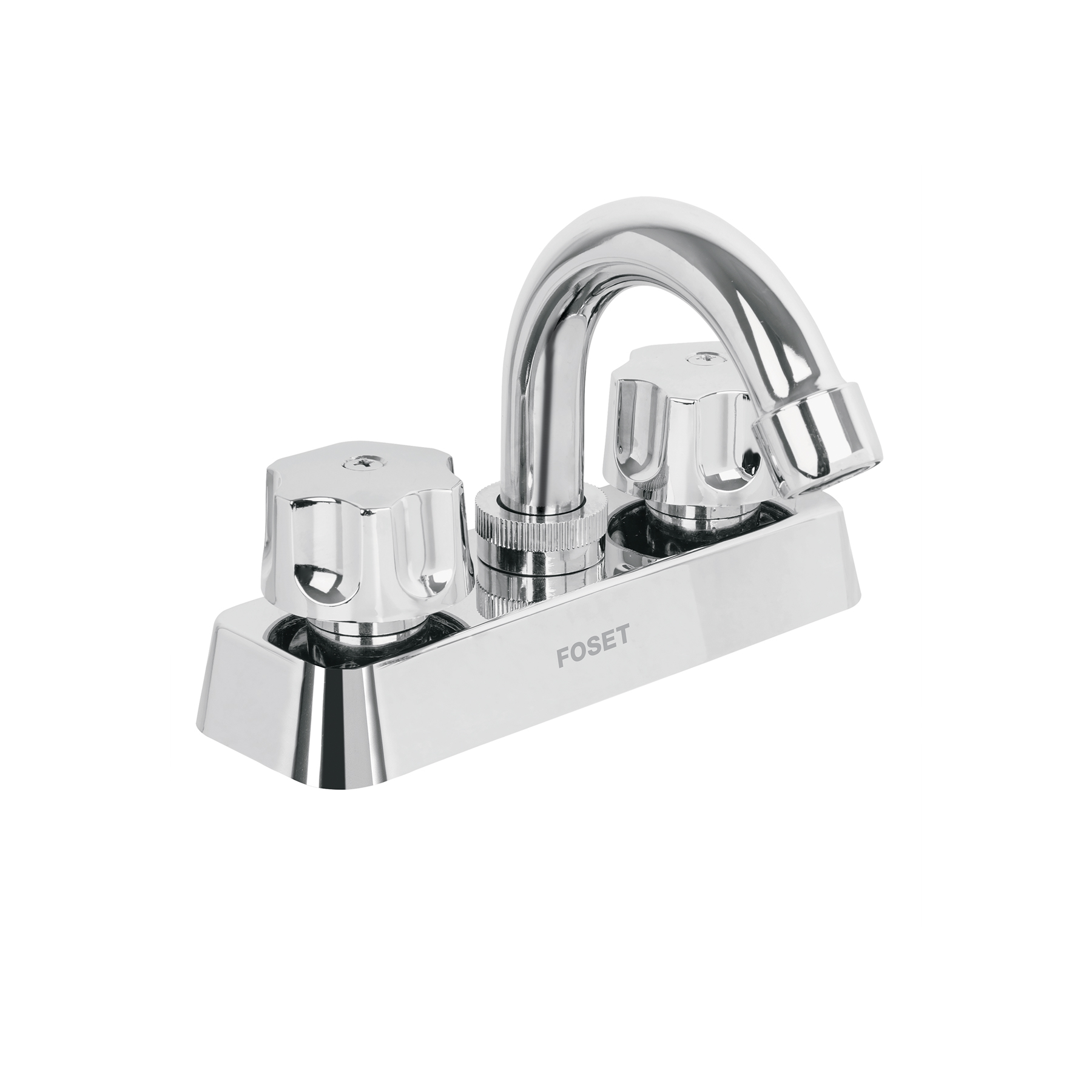 MEZCLADORA PLÁSTICA 4' PARA LAVABO, CUELLO CURVO, HEX BASIC