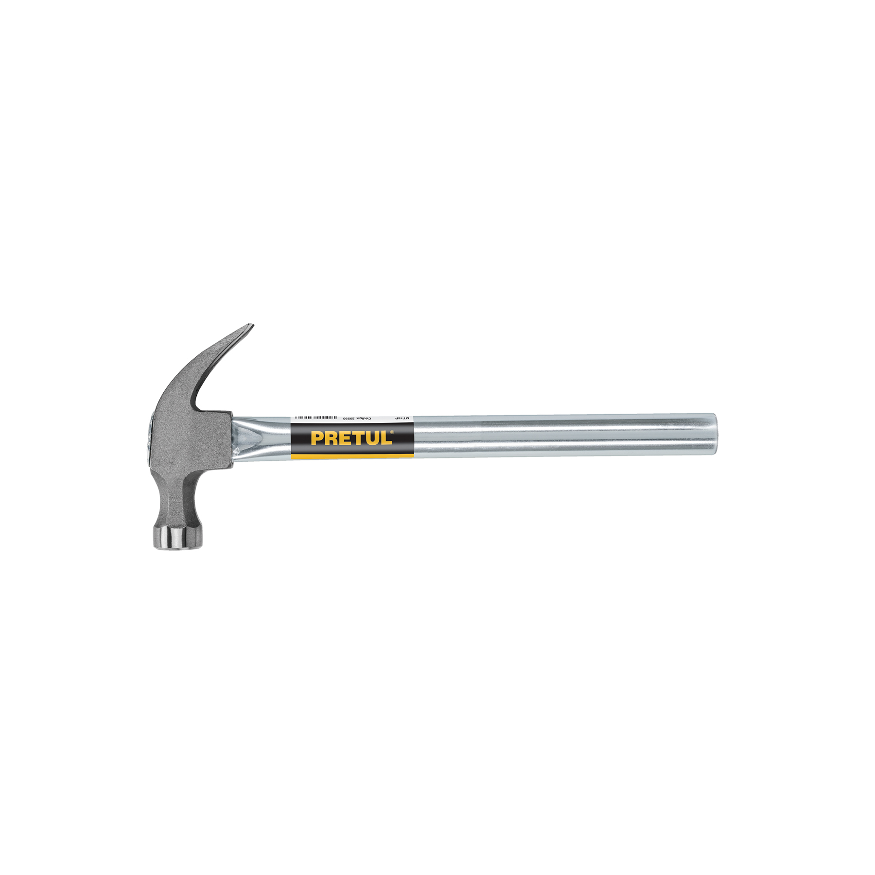 MARTILLO UÑA CURVA 16 OZ, MANGO TUBULAR, PRETUL