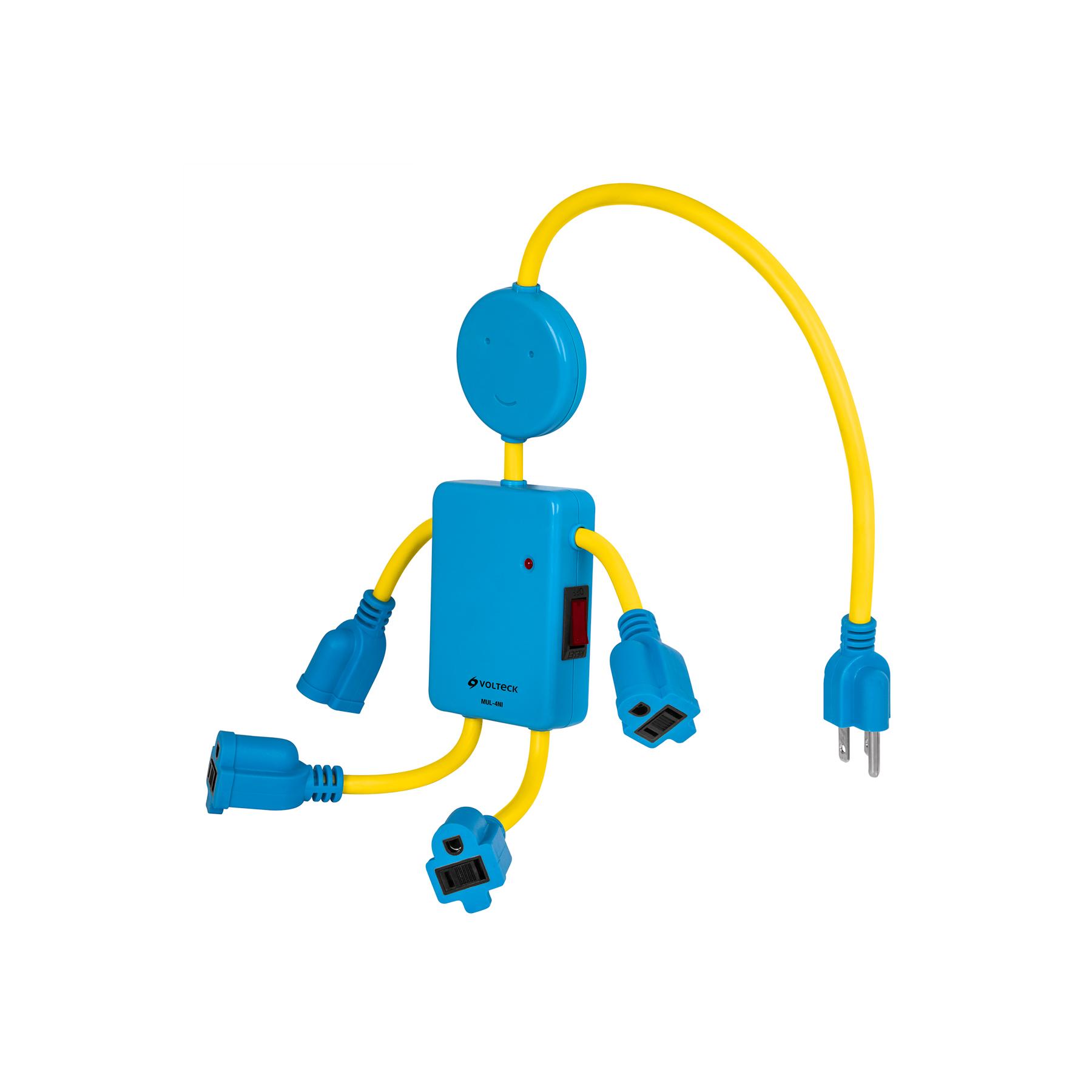 MULTICONTACTO 16 AWG FIGURA DE NIÑO CON 4 ENTRADAS, VOLTECK