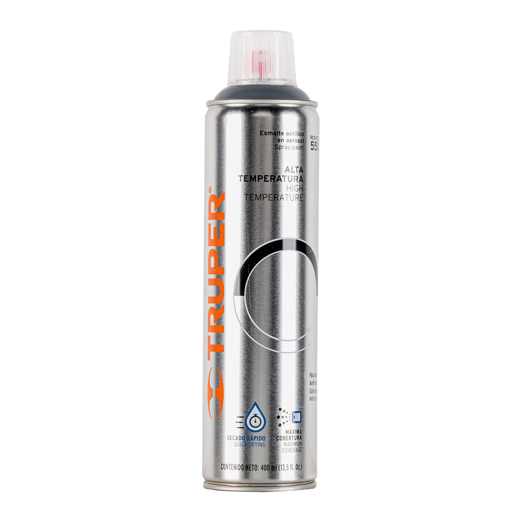 PINTURA EN AEROSOL ALTA TEMP. BOTE ESBELTO, ALUMINIO,400ML