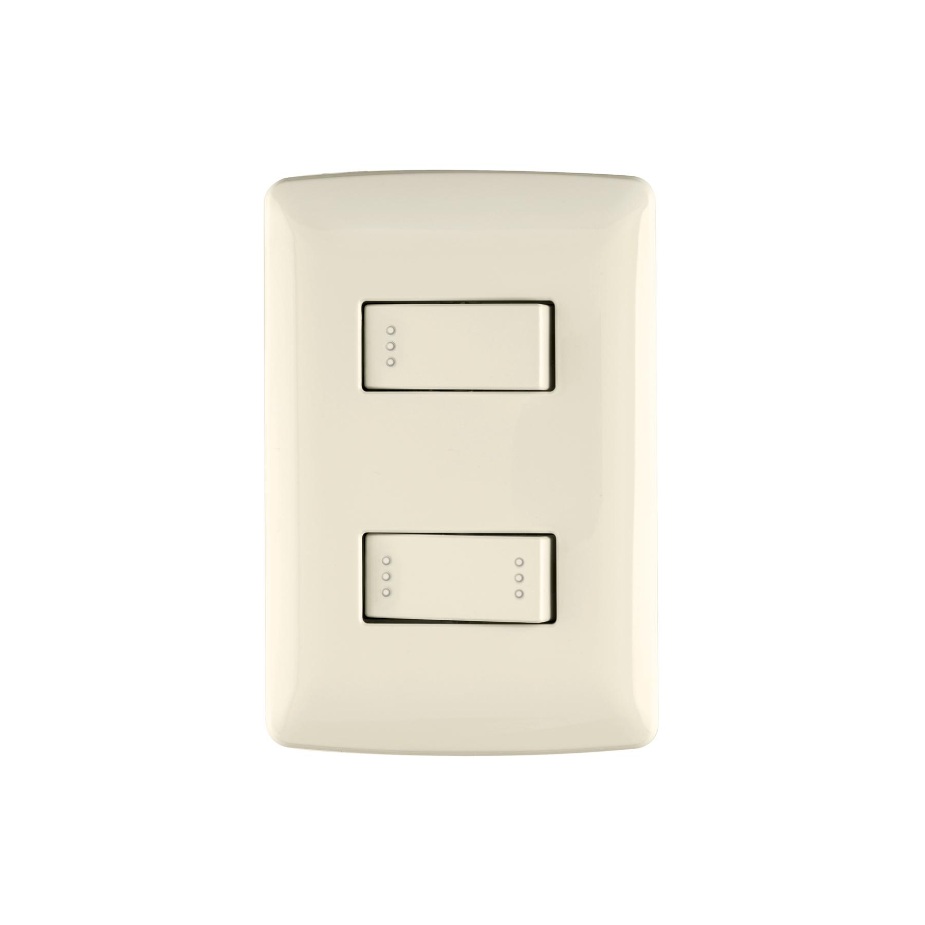 PLACA ARMADA 1 INTERRUPTOR ESCALERA, MARFIL, LÍNEA ITALIANA