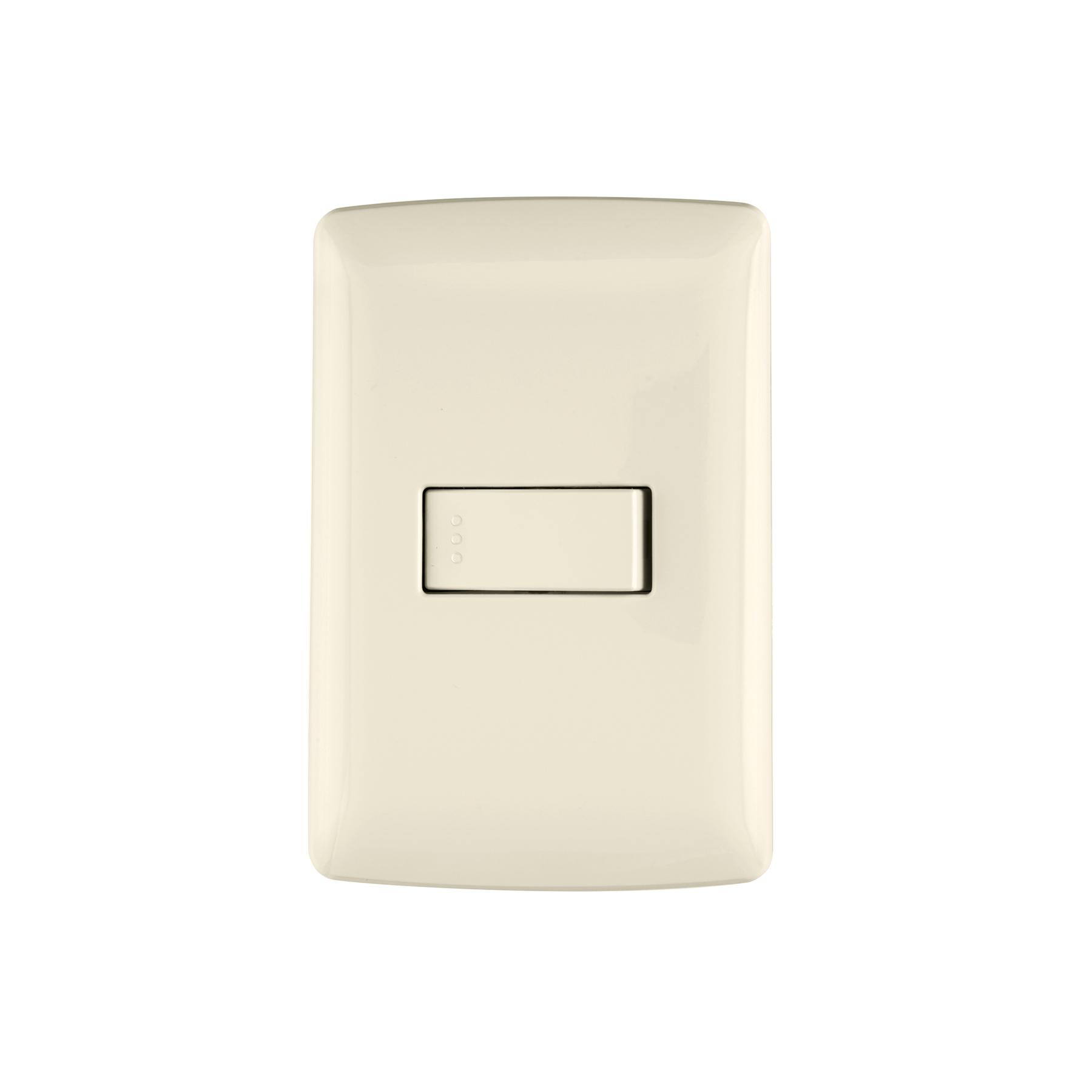 PLACA ARMADA 1 INTERRUPTOR SENCILLO, MARFIL, LÍNEA ITALIANA