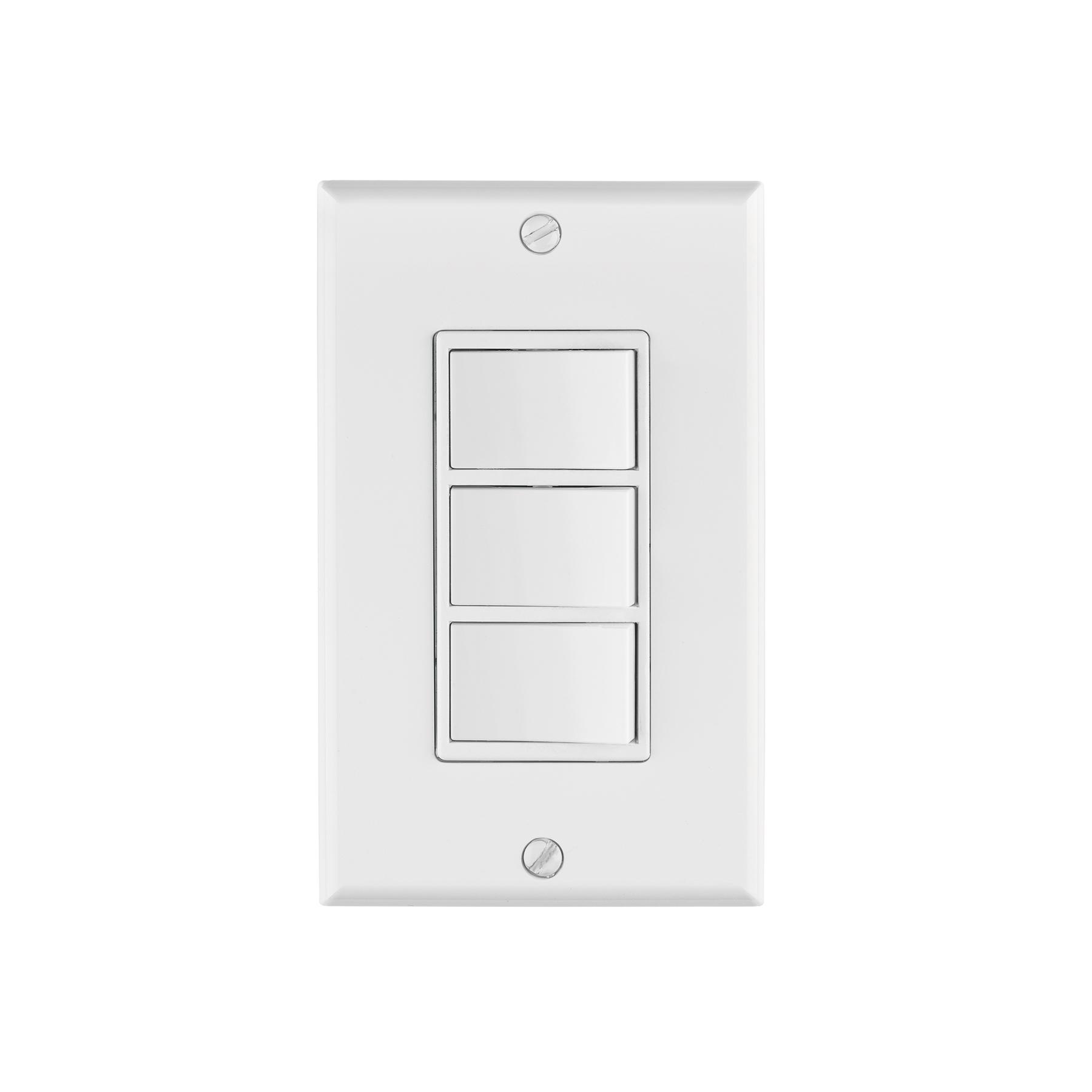 PLACA ARMADA CON 3 INTERRUPTORES SENCILLOS, LÍNEA CLASSIC