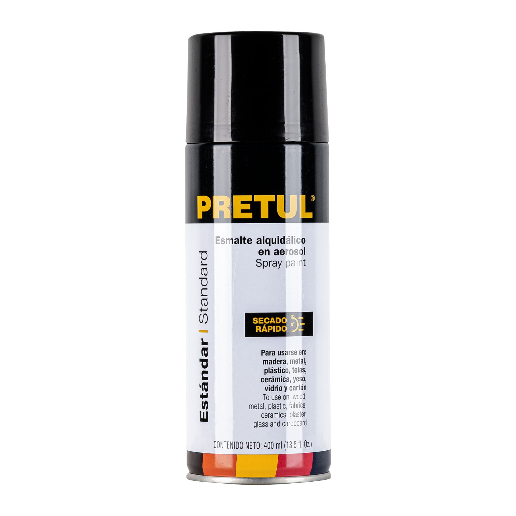 PINTURA EN AEROSOL, NEGRO SATÍN, 400 ML, PRETUL