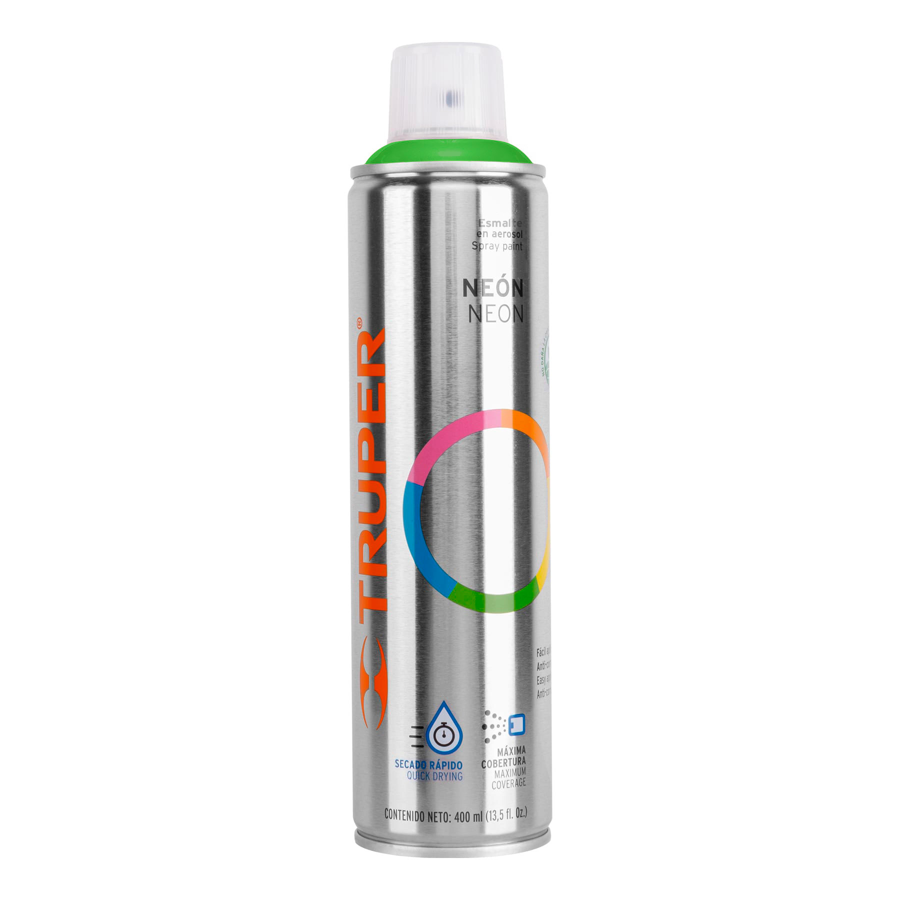 PINTURA EN AEROSOL, VERDE NEÓN, BOTE ESBELTO, 400 ML