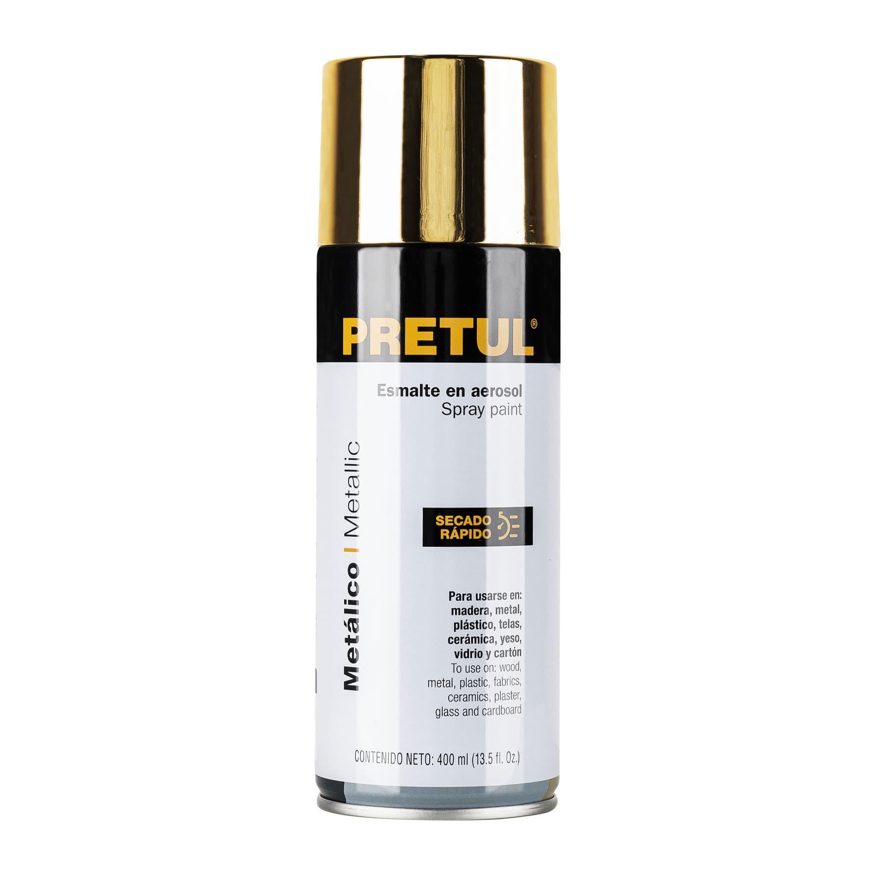 PINTURA EN AEROSOL, METÁLICA, ORO, 400ML, PRETUL