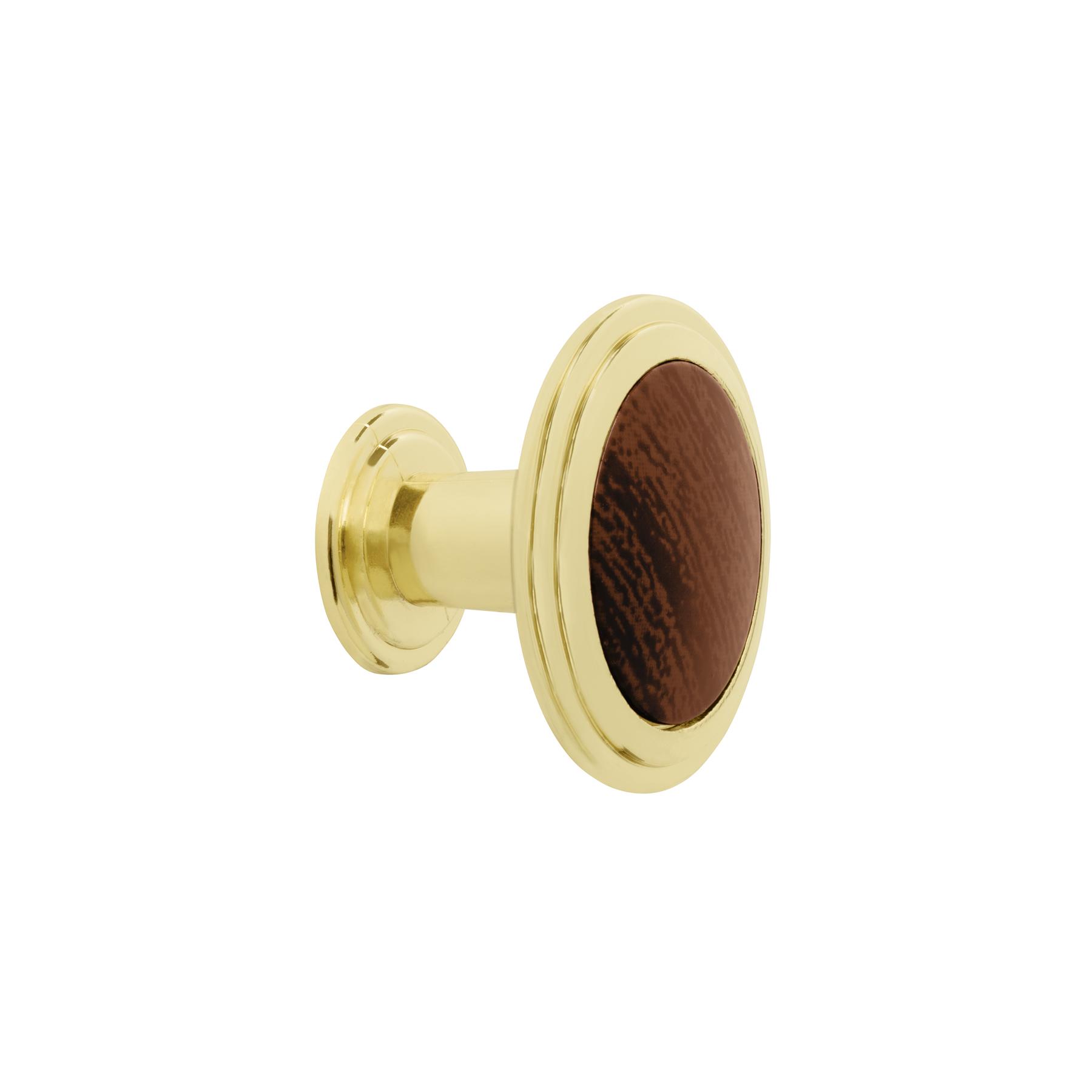 PERILLA METÁLICA ACABADO LATÓN BRILLANTE, INSERTO CERÁMICO