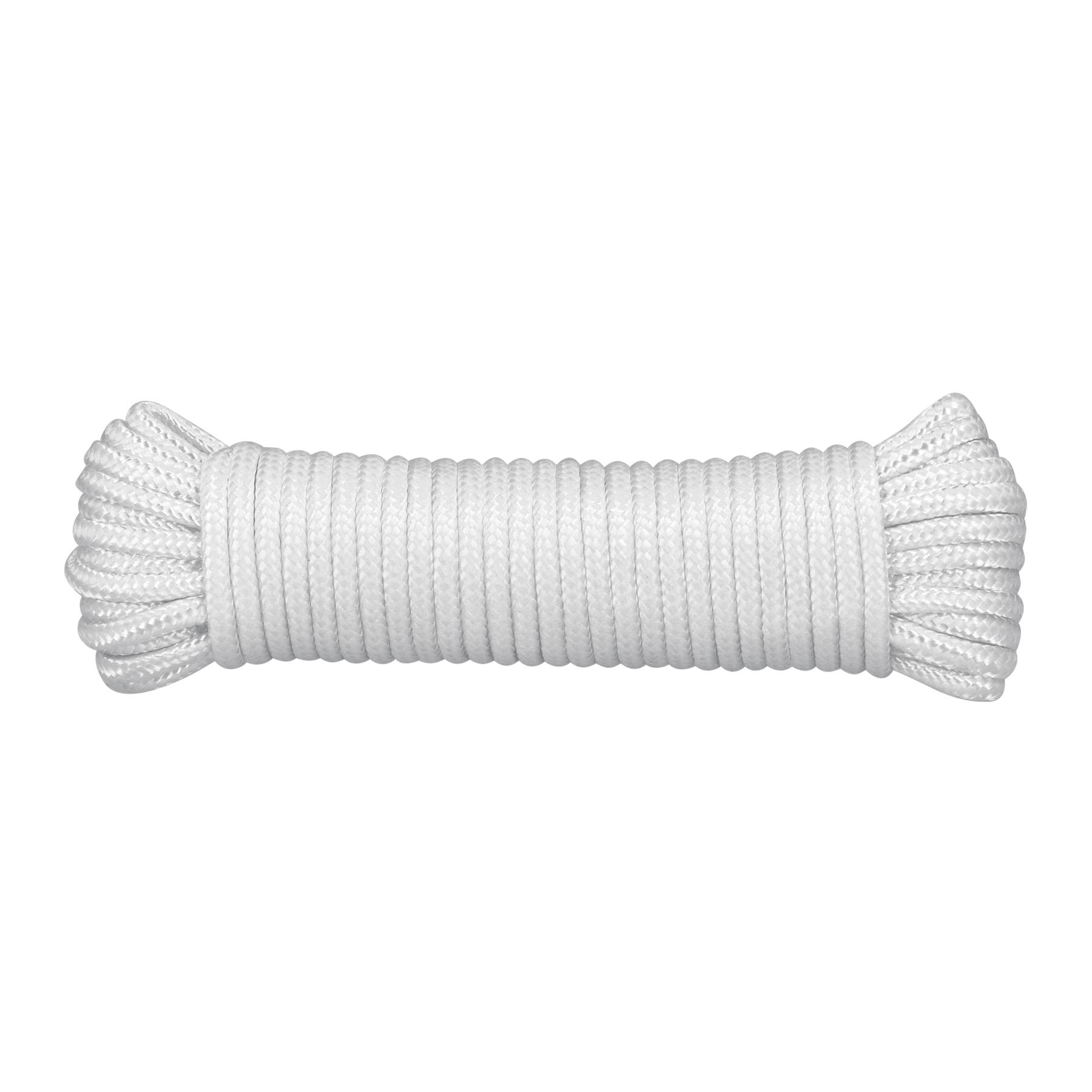 PIOLA DE POLIÉSTER TRENZADO DIAMANTE, BLANCA, 5MM X 15M
