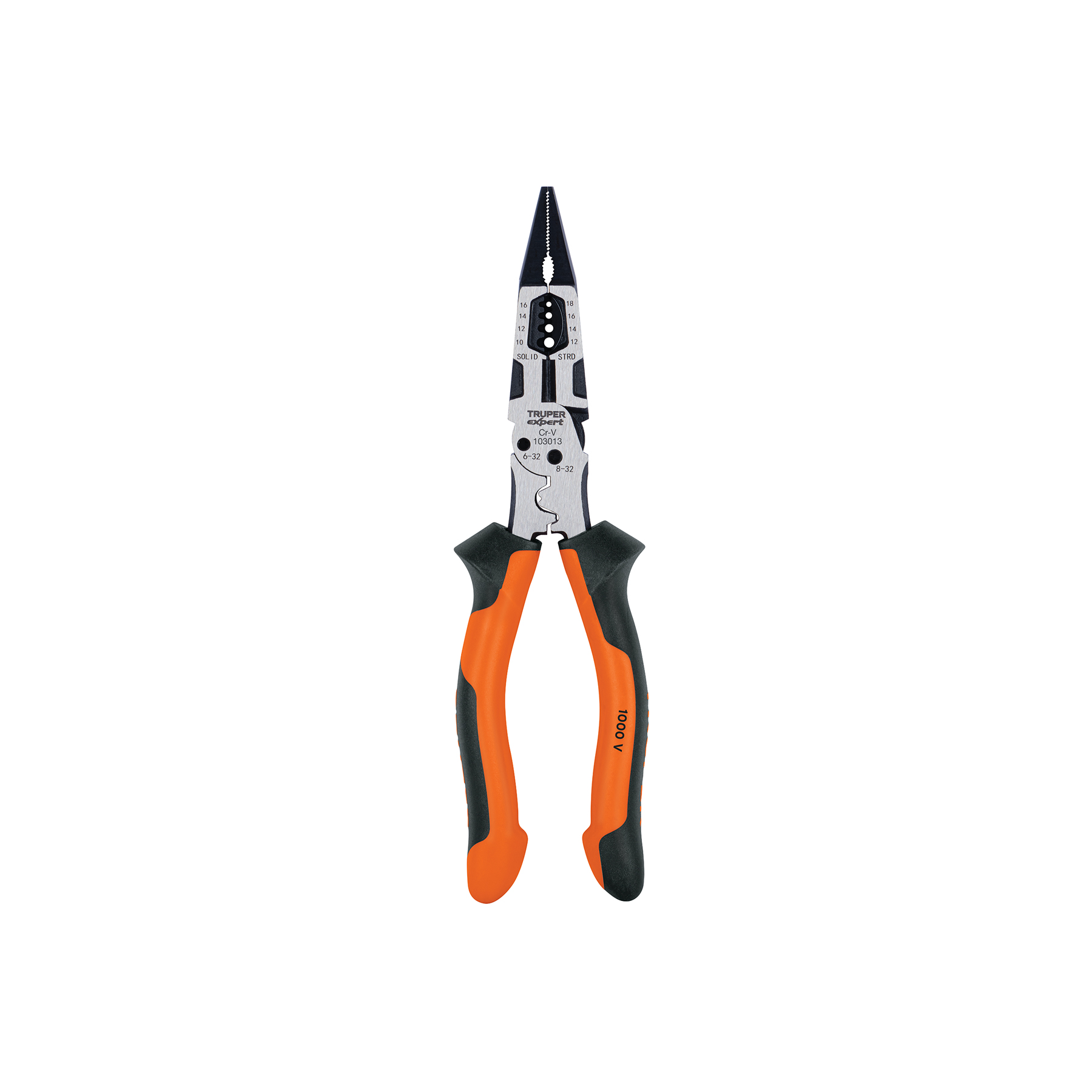 "PINZA MULTIUSO 8"" PUNTA LARGA, COMFORT GRIP"
