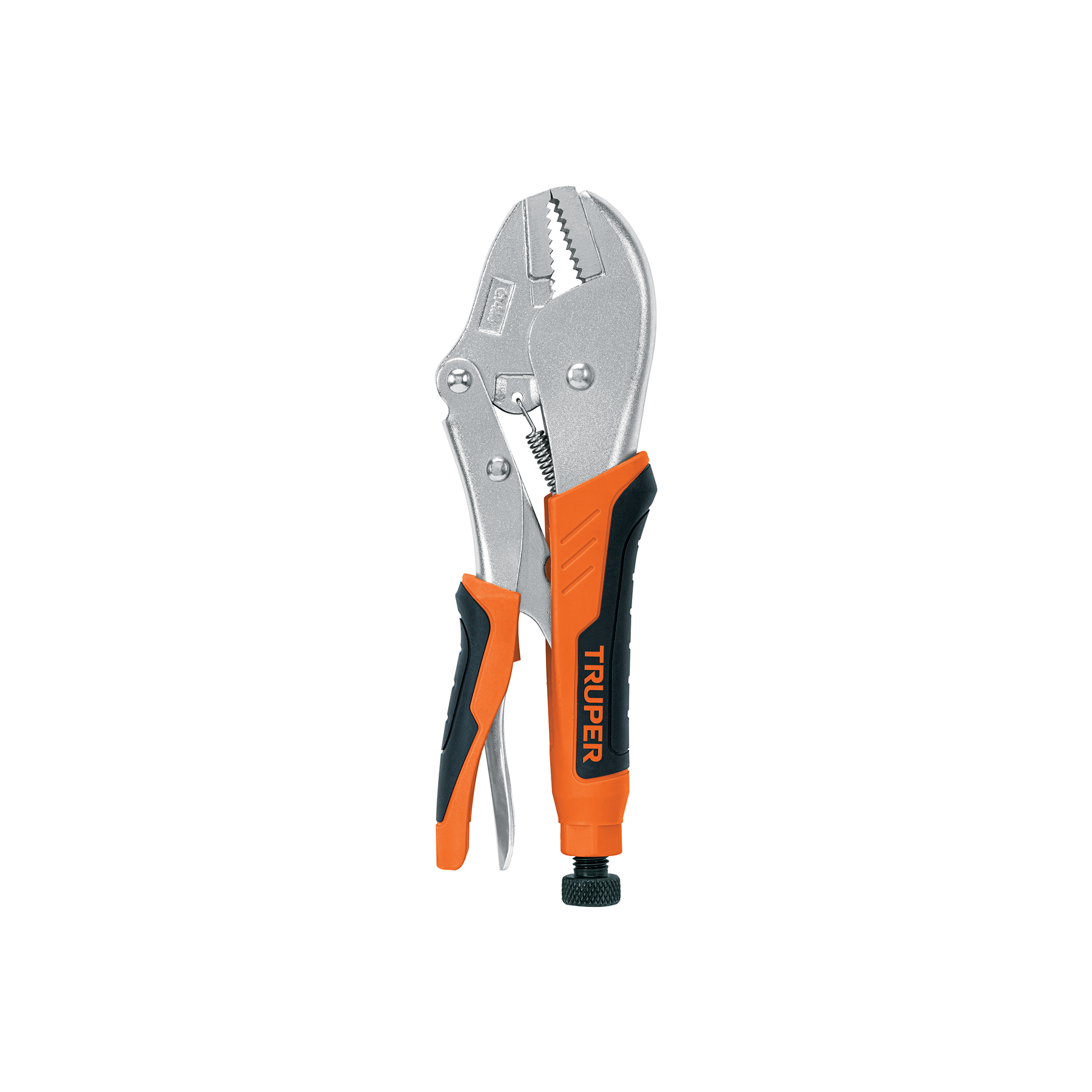 PINZA DE PRESIÓN 10' MORDAZA RECTA MANGO DE VINIL, TRUPER