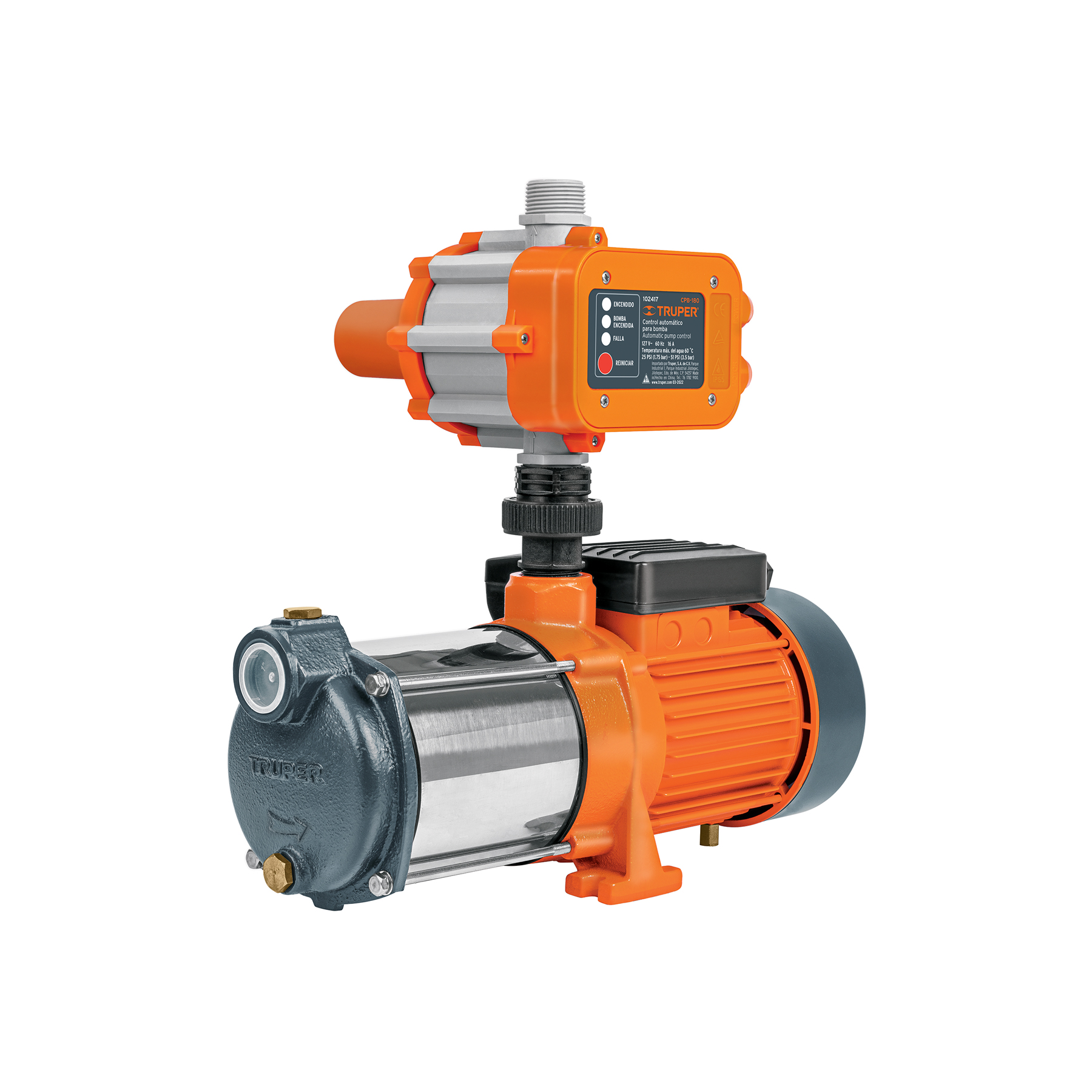 BOMBA CENTRIFUGA PRESURIZADORA MULTIETAPAS 1 1/3 HP