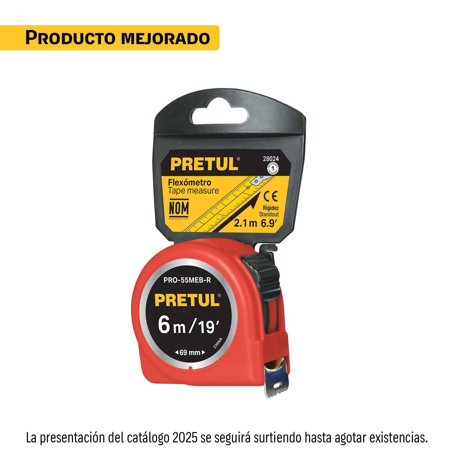 FLEXÓMETRO VERDE 5.5 M CINTA 25 MM, EN TARJETA, PRETUL