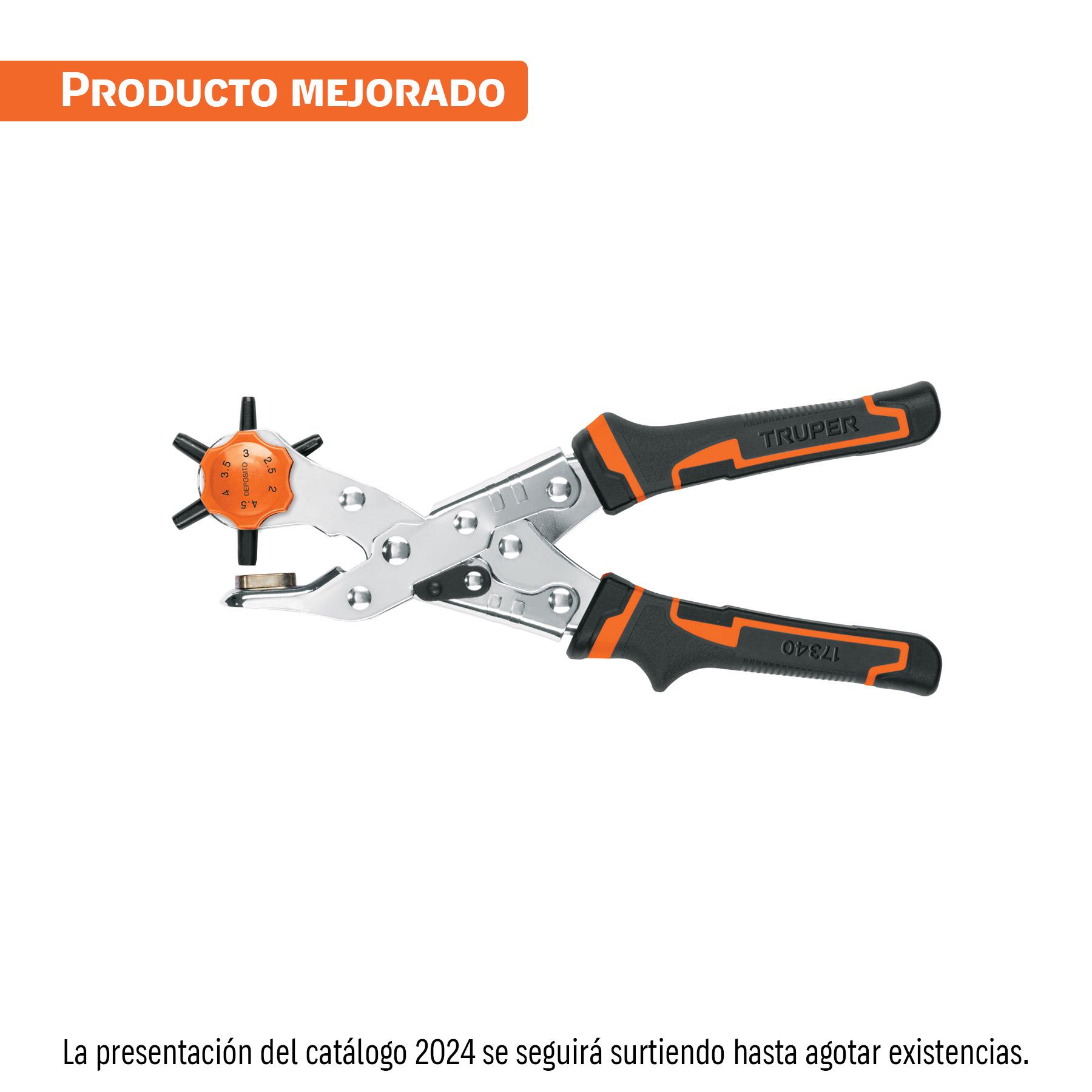 PINZA SACABOCADOS 9' MANGO DE PVC, TRUPER