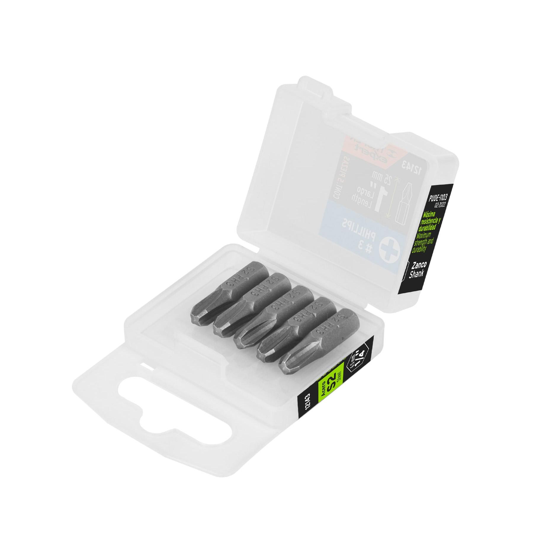 ESTUCHE CON 5 PUNTAS DE CRUZ PH3 LARGO 1', TRUPER EXPERT