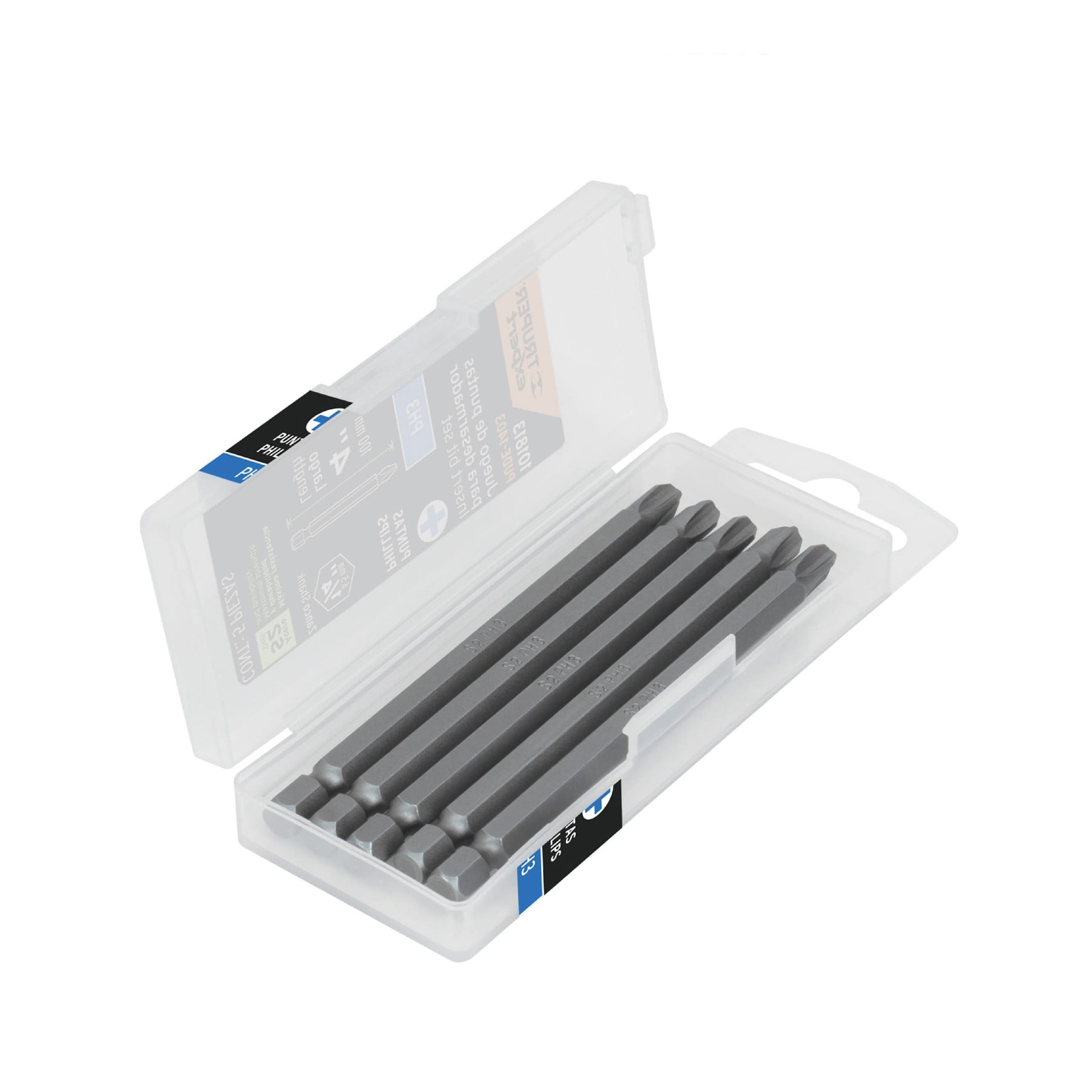 ESTUCHE CON 5 PUNTAS DE CRUZ PH3 LARGO 4', TRUPER EXPERT