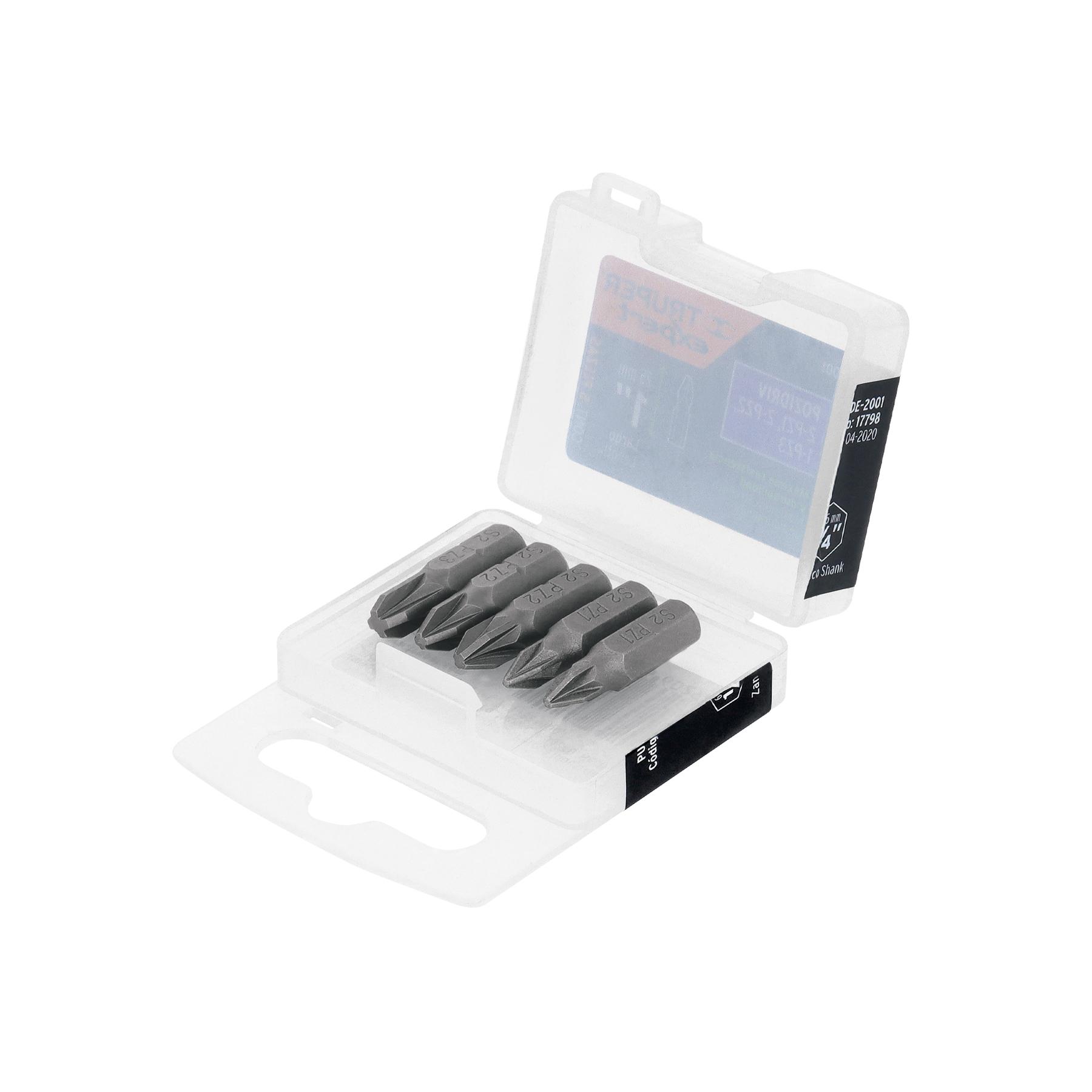 ESTUCHE CON 5 PUNTAS POZIDRIV COMBINADAS LARGO 1', EXPERT