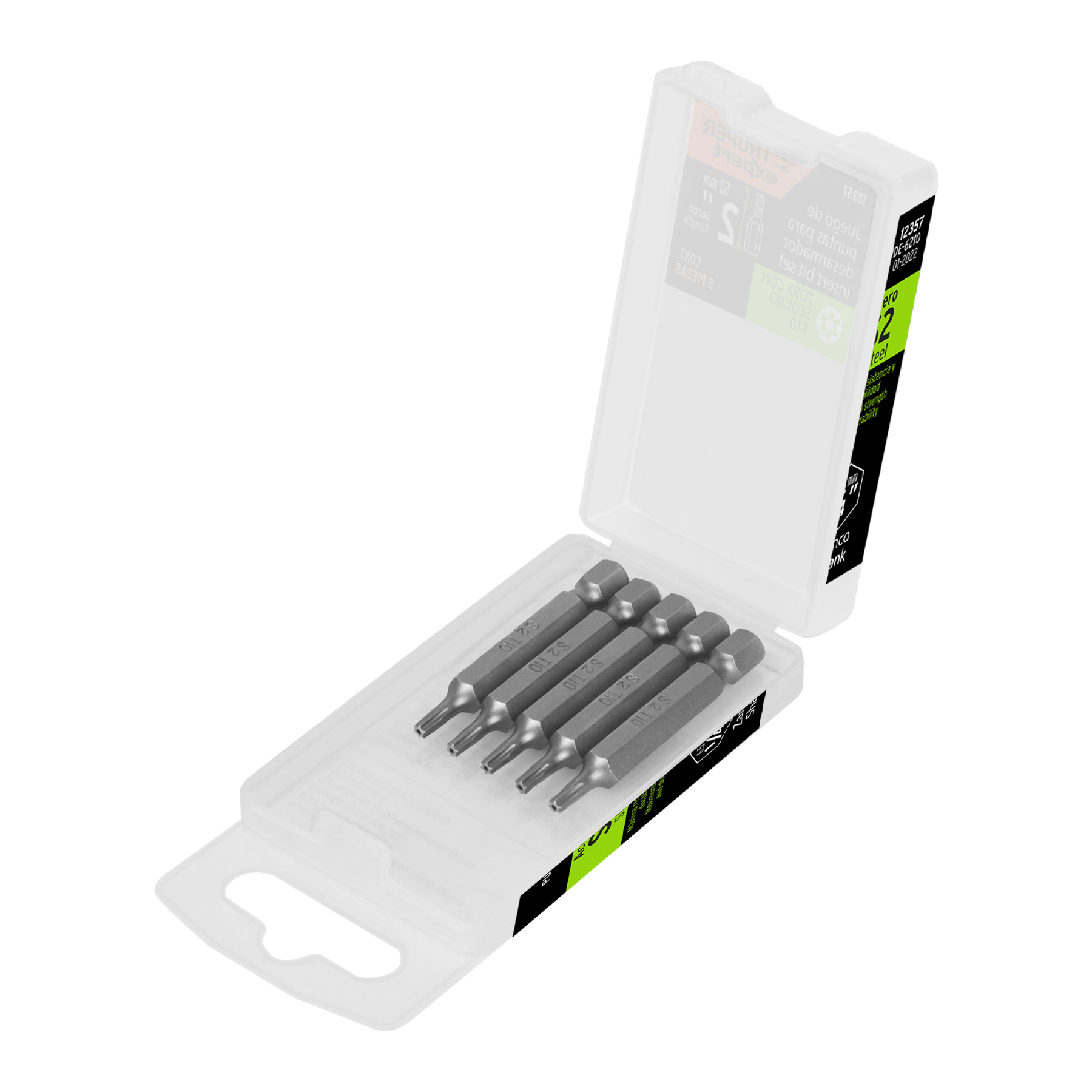 ESTUCHE CON 5 PUNTAS TORX T10 CON SEGURO LARGO 2', EXPERT