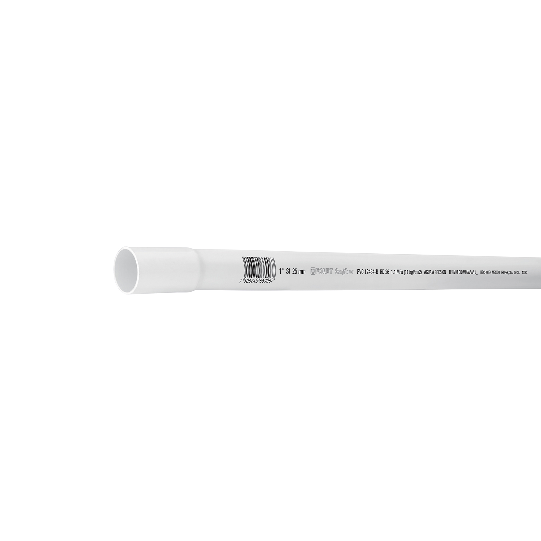 TUBO DE 3 M DE PVC DE 1' HIDRÁULICO RD 26, FOSET