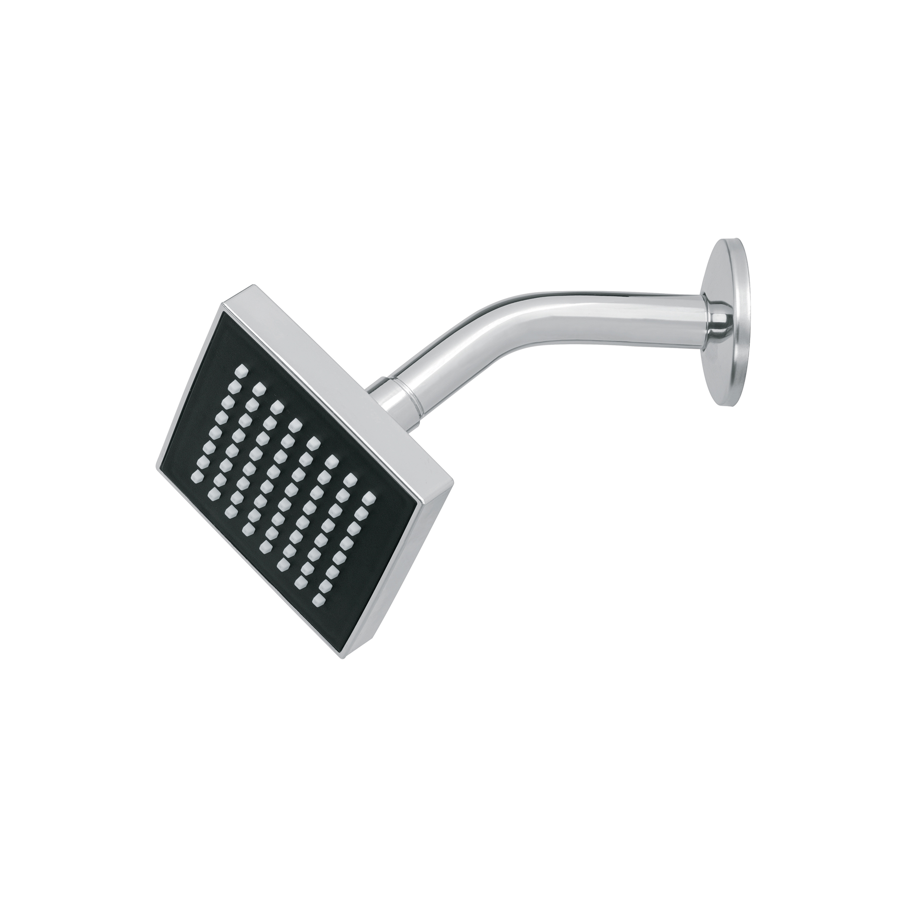 REGADERA CUADRADA ABS 4' ACABADO CROMO CON BRAZO, FOSET