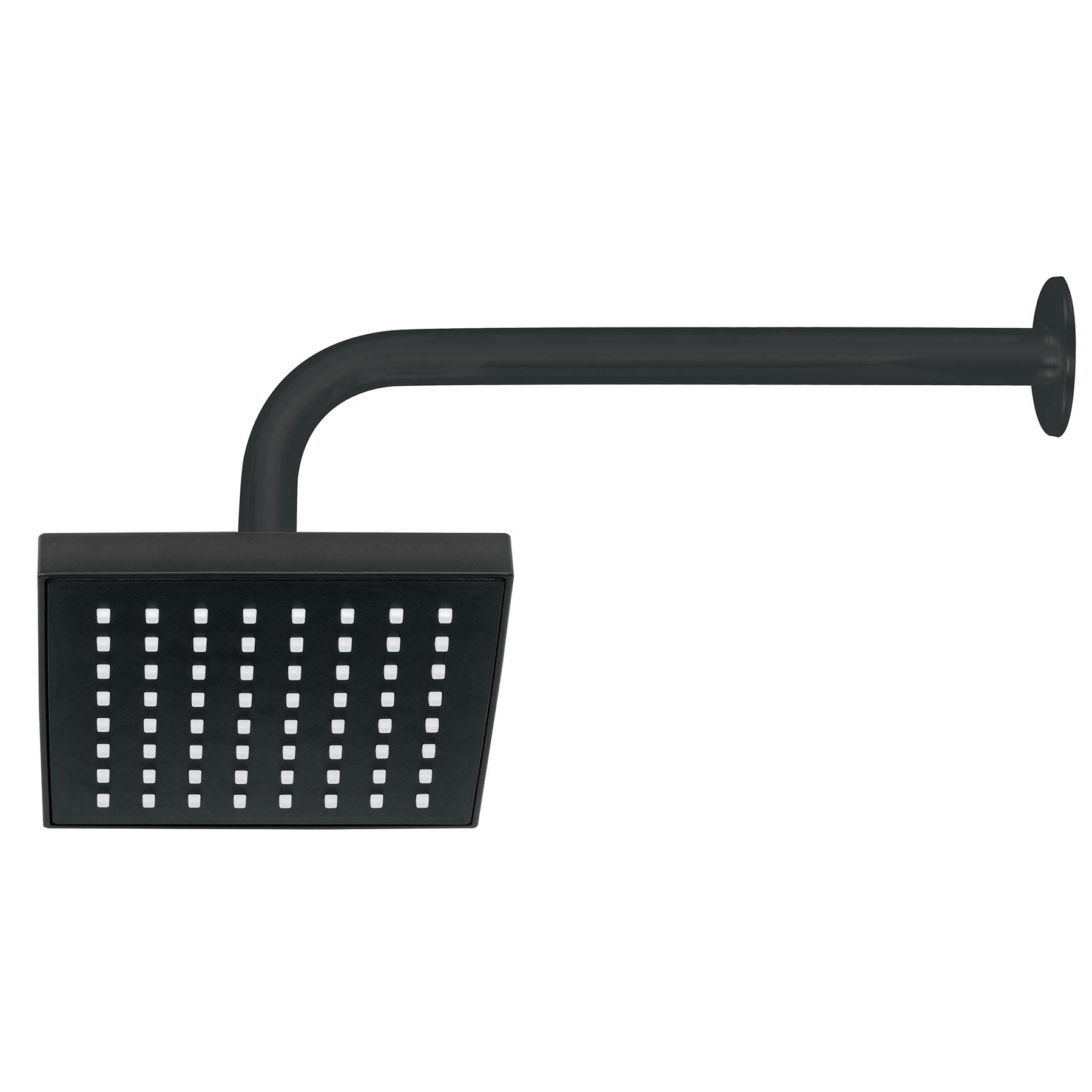REGADERA CUADRADA ABS 6' ACABADO NEGRO MATE CON BRAZO, FOSET
