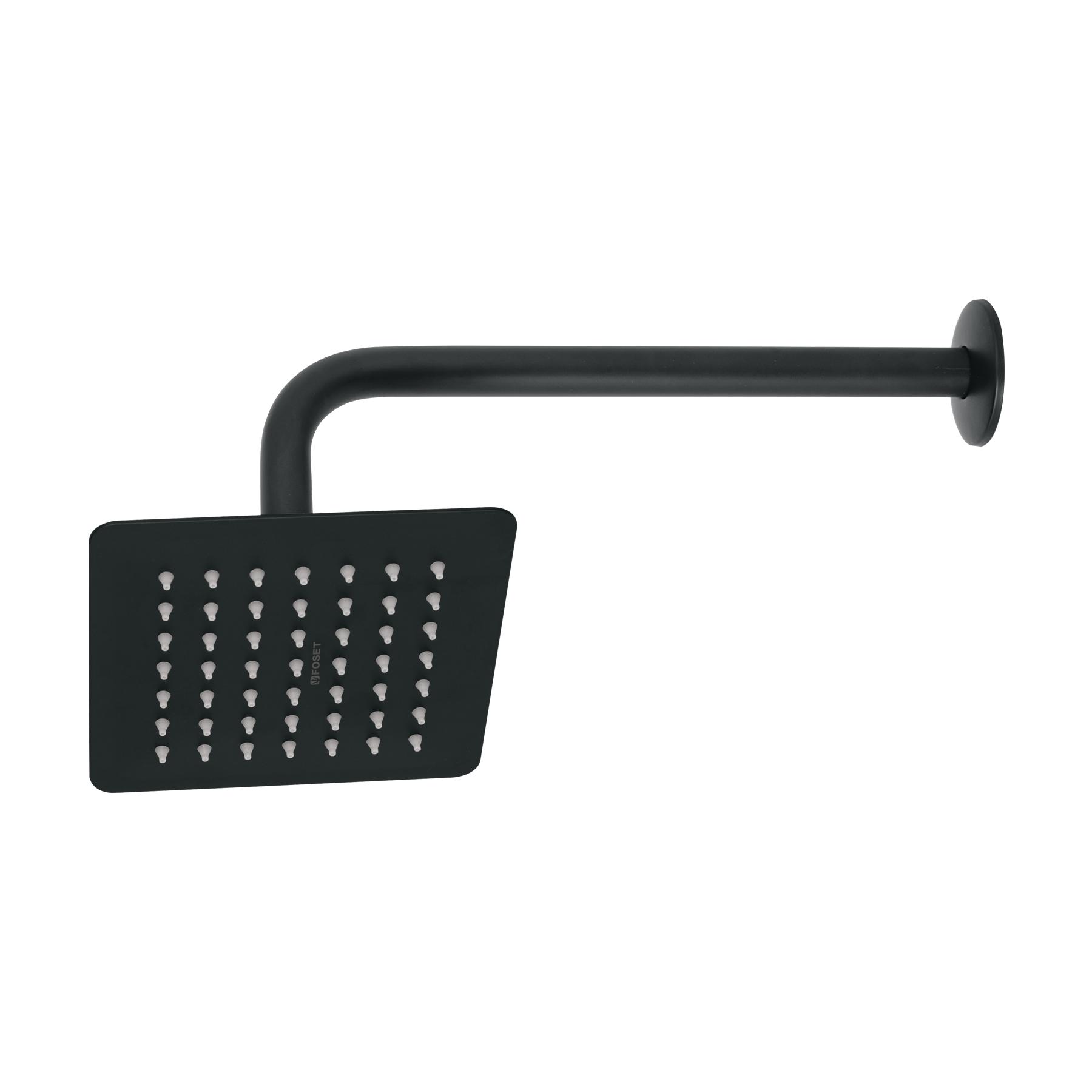 "REGADERA 6"", C/BRAZO, NEGRO, TÚBIG"