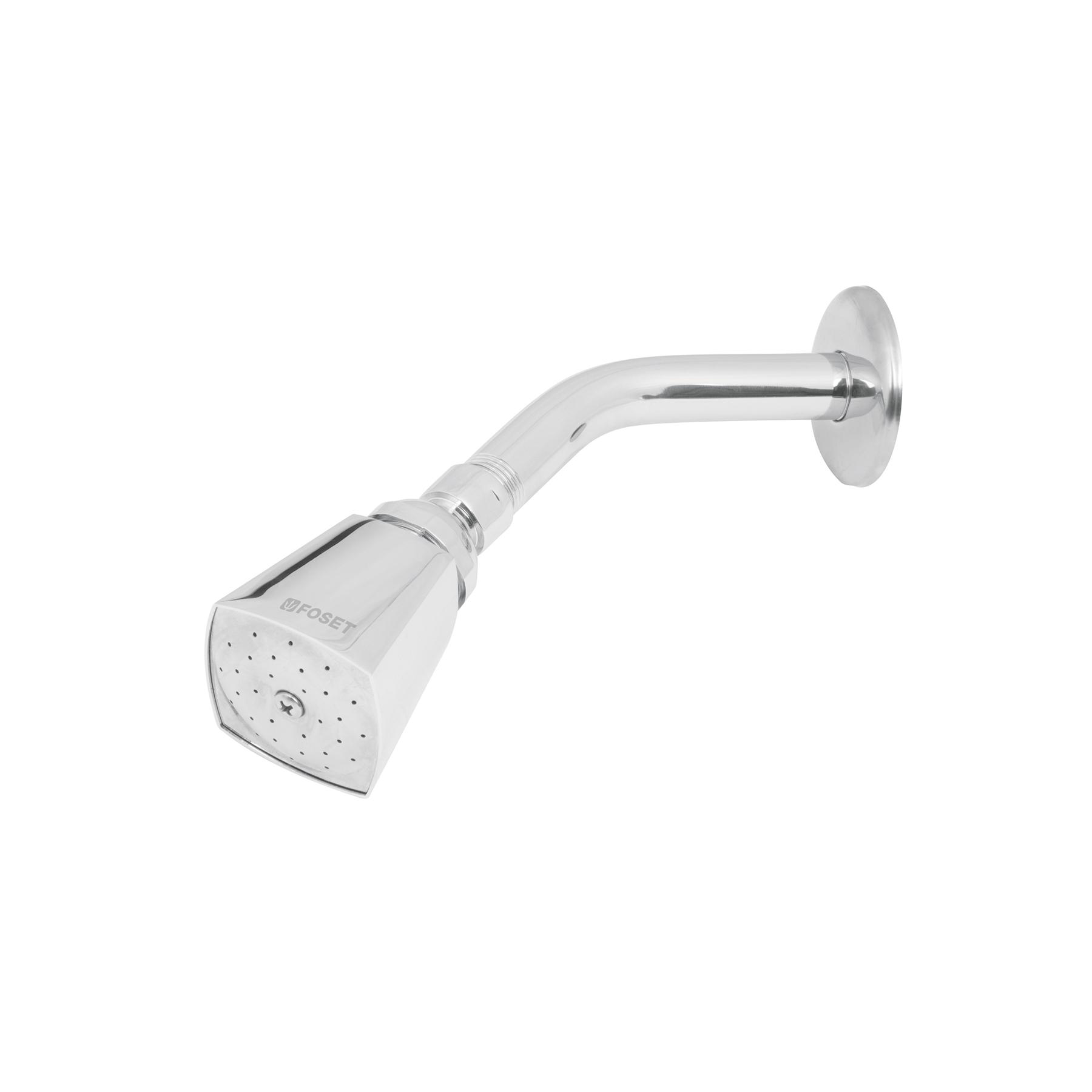 REGADERA CUADRADA 2' BRAZO Y CHAPETÓN DE ACERO, FOSET AQUA