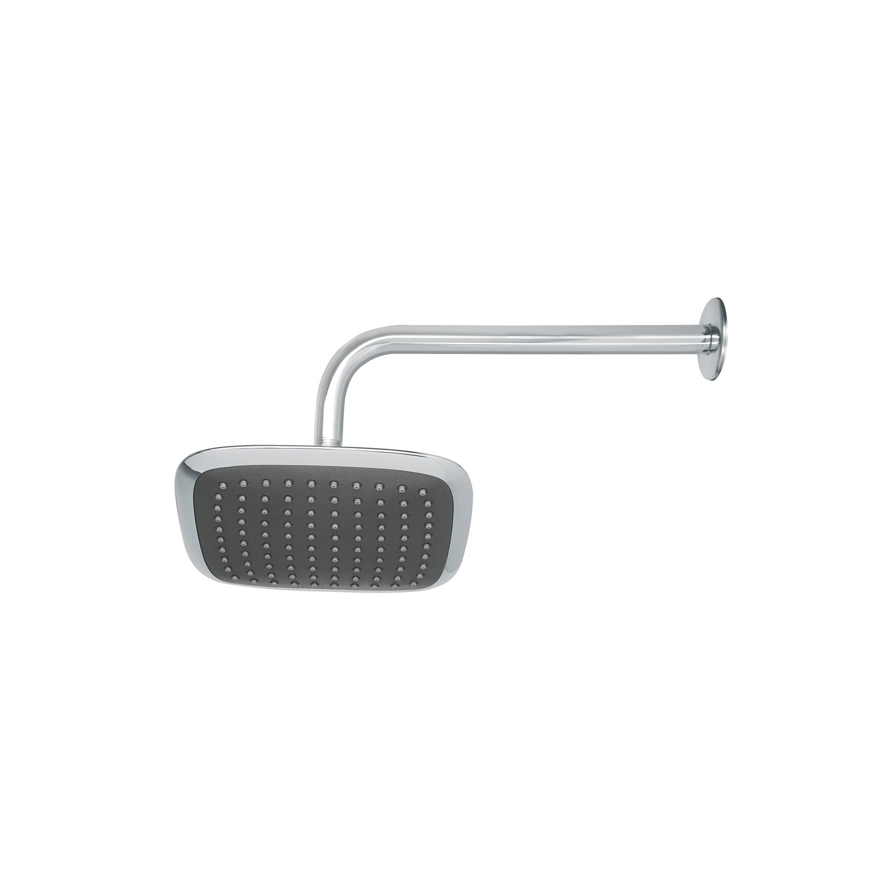 REGADERA CUADRADA PLATO ANCHO 8' BRAZO INOX A MURO, AERO