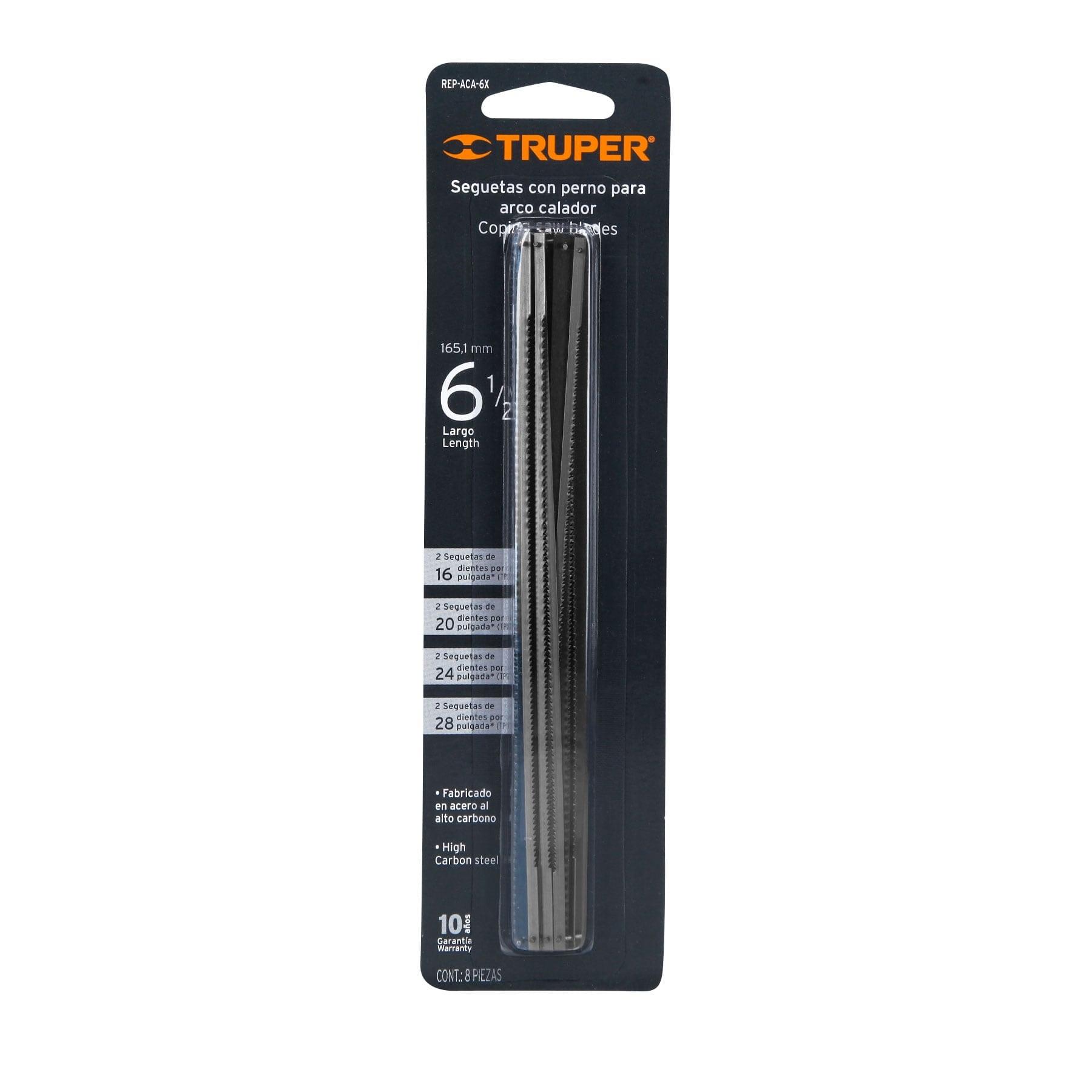 BLÍSTER CON 8 SEGUETAS DE REPUESTO PARA ACA-6X, TRUPER