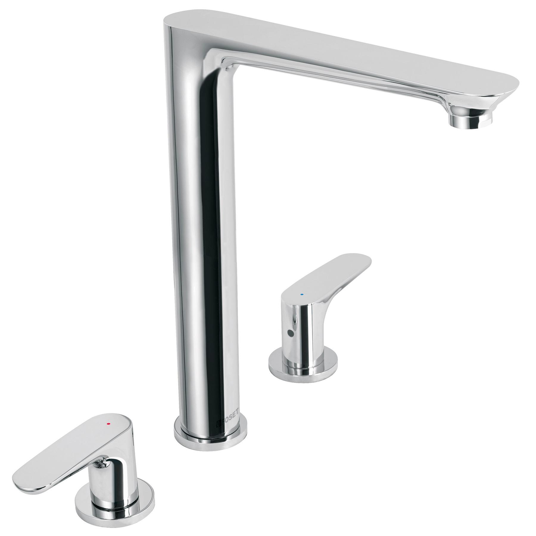 MEZCLADORA CROMO CUELLO ALTO PARA FREGADERO, FOSET RIVIERA