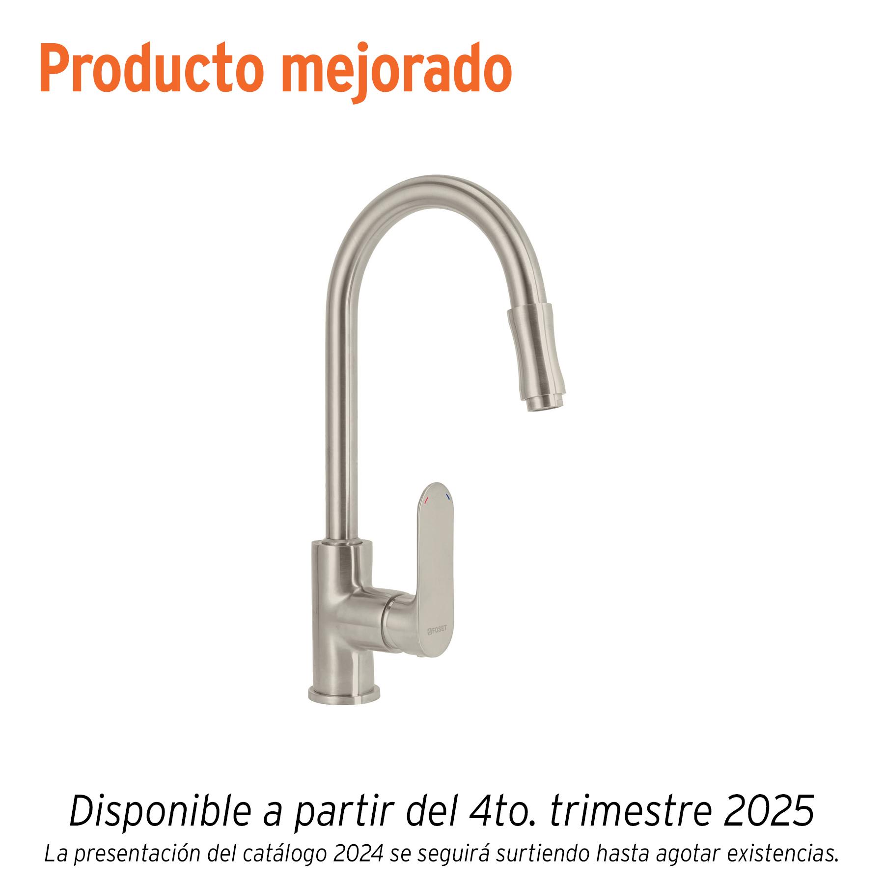 MEZCLADORA SATÍN NARIZ RETRÁCTIL PARA FREGADERO, RIVIERA