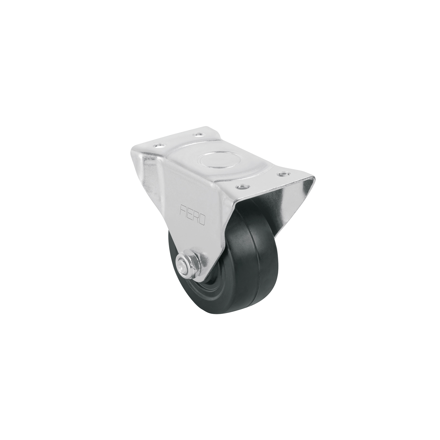 RODAJA HULE 3', PLACA FIJA CON BUJE, CARGA 90 KG, FIERO