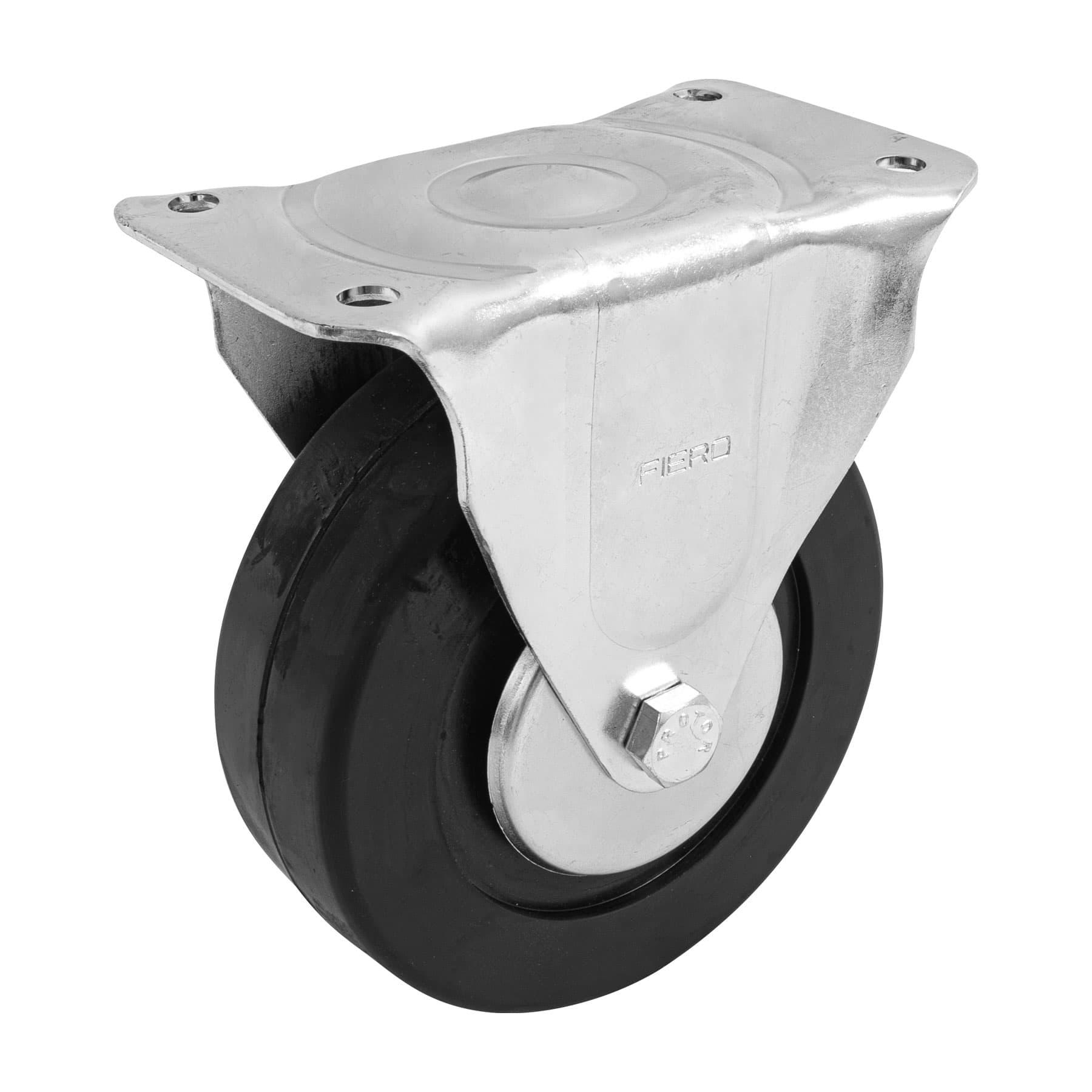 RODAJA HULE 6', PLACA FIJA CON BALERO, CARGA 150 KG, FIERO