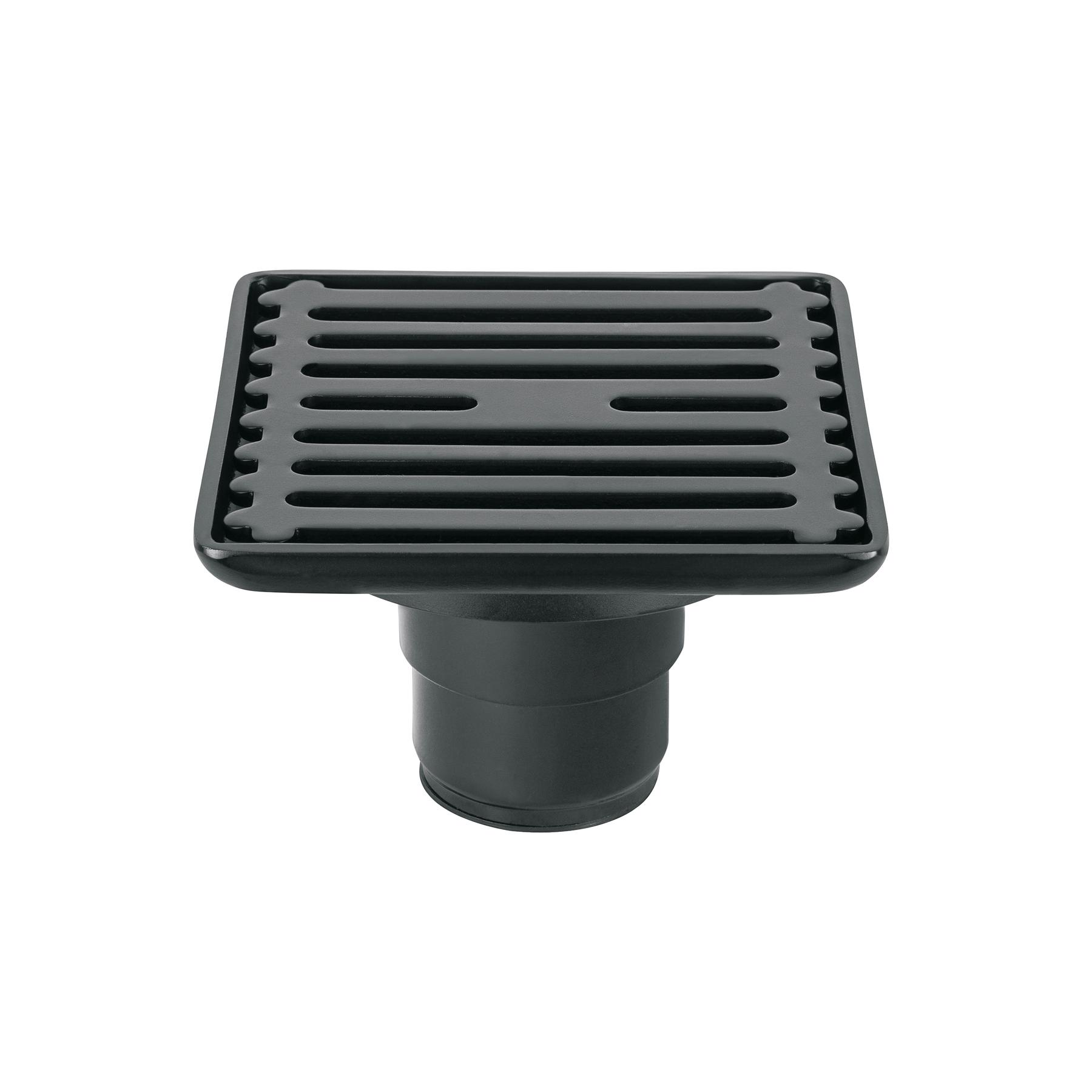 "RESUMIDERO CUADRADO DE ACERO INOXIDABLE 4""X 4"", NEGRO"