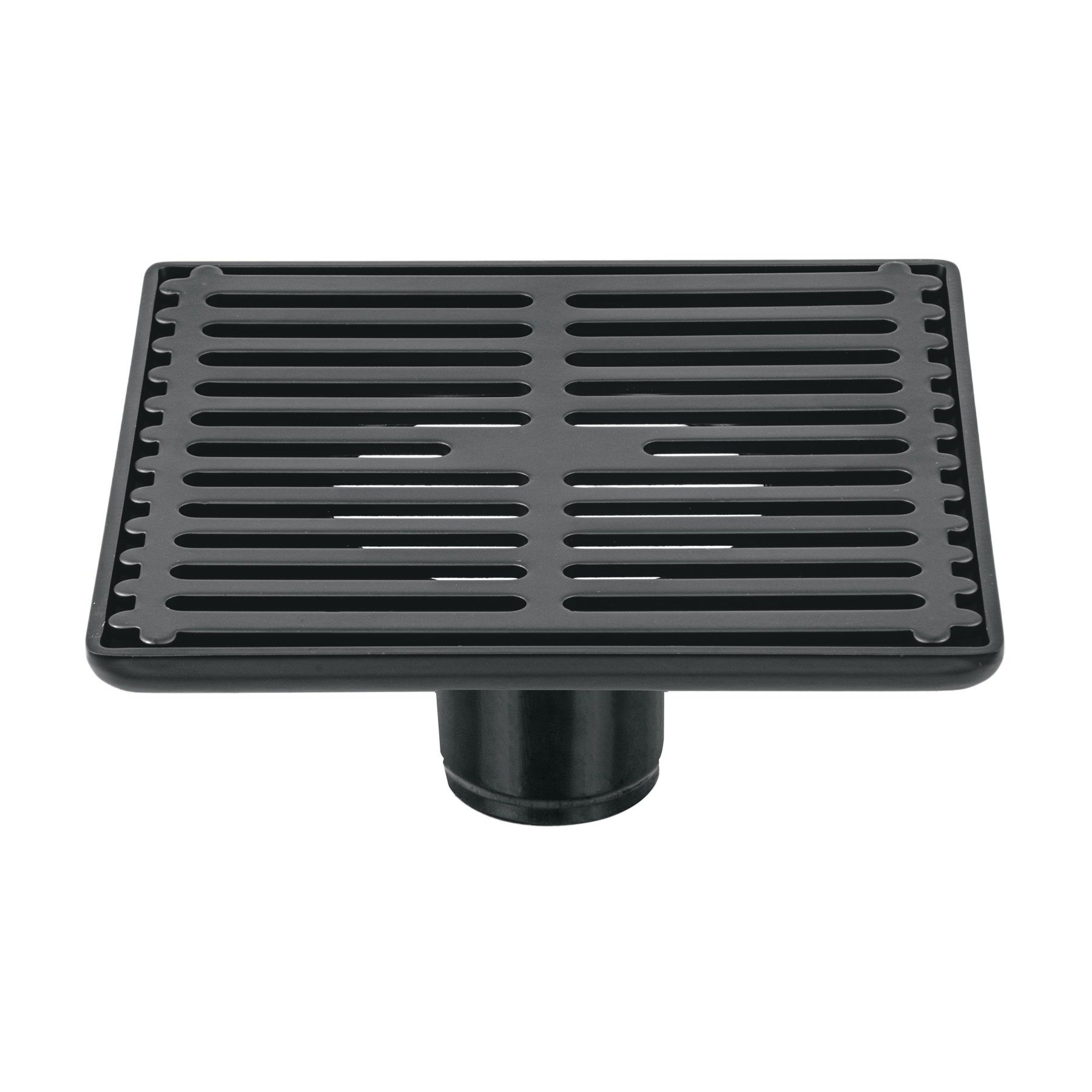 "RESUMIDERO CUADRADO DE ACERO INOXIDABLE 6""X6"", NEGRO"