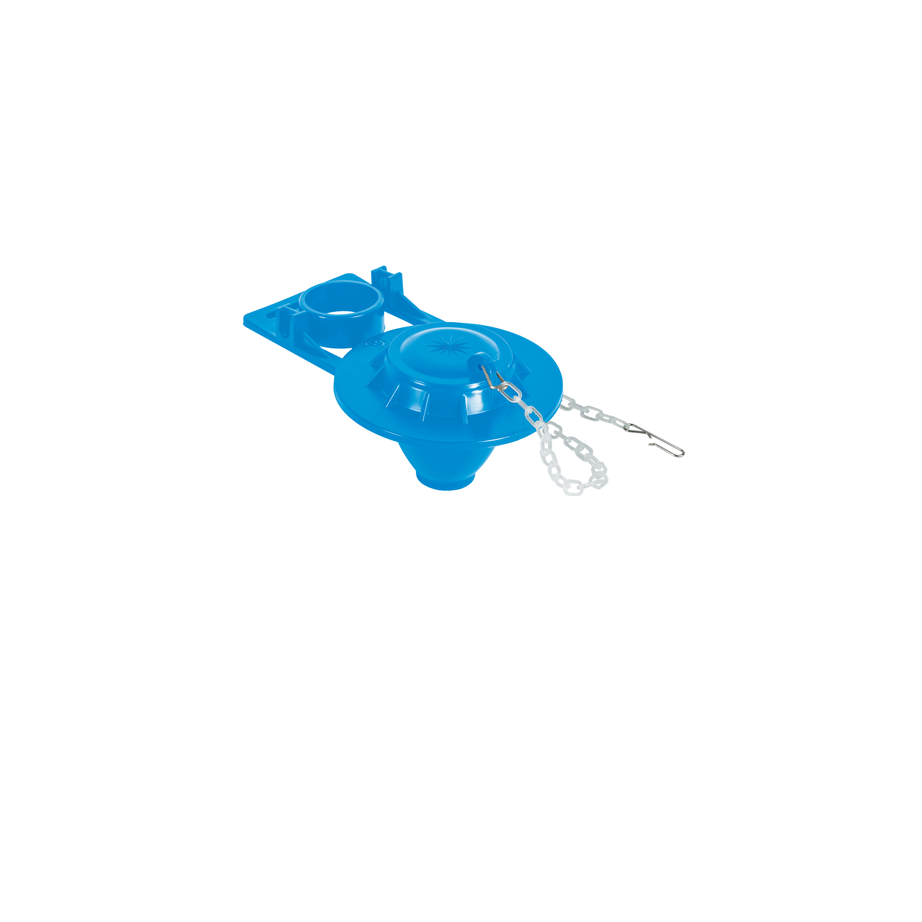 SAPO DE 2' DE PVC PARA WC, AZUL, CON CADENA PLÁSTICA, FOSET