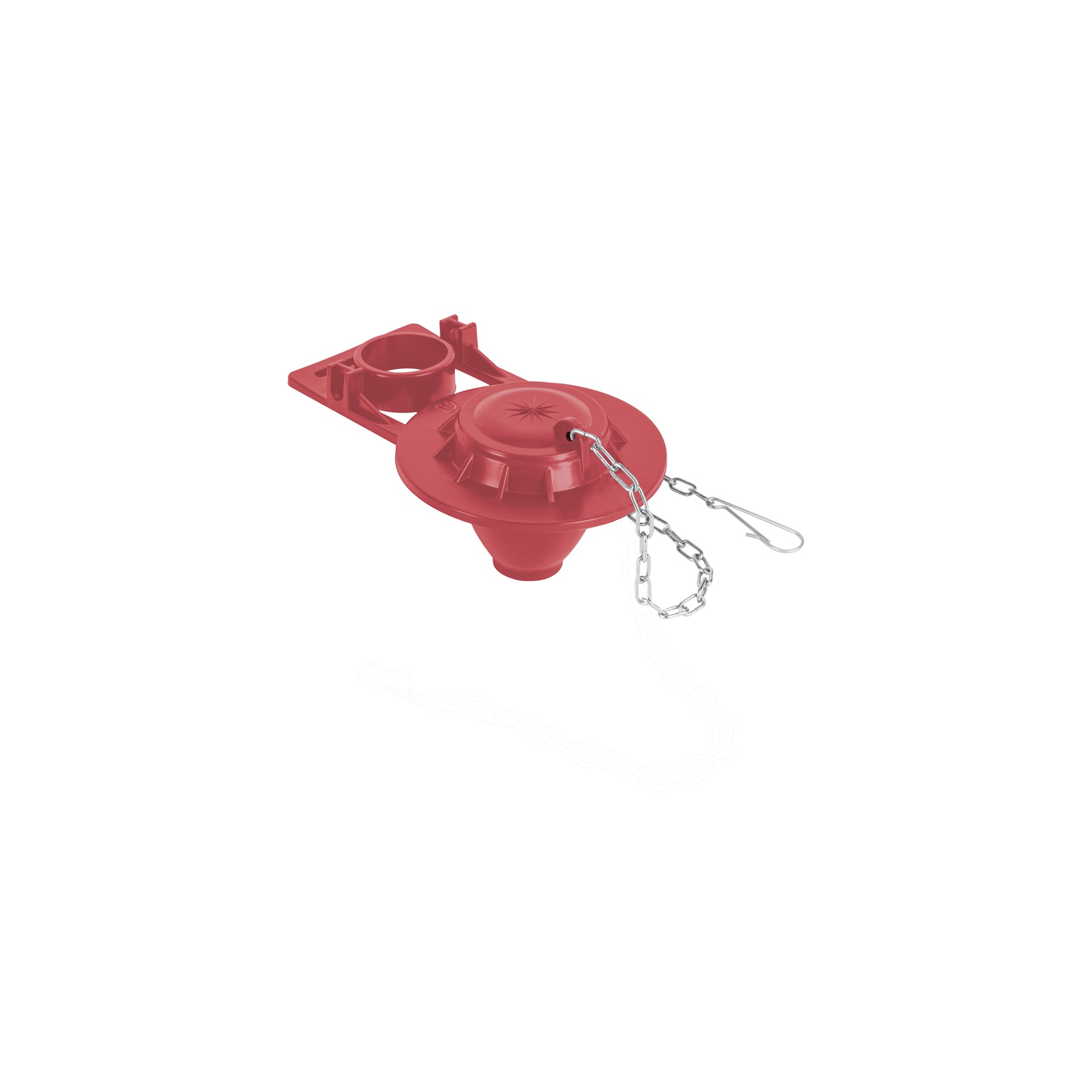 SAPO DE 2' DE SILICONA PARA WC,ROJO,C/CADENA DE ACERO INOX