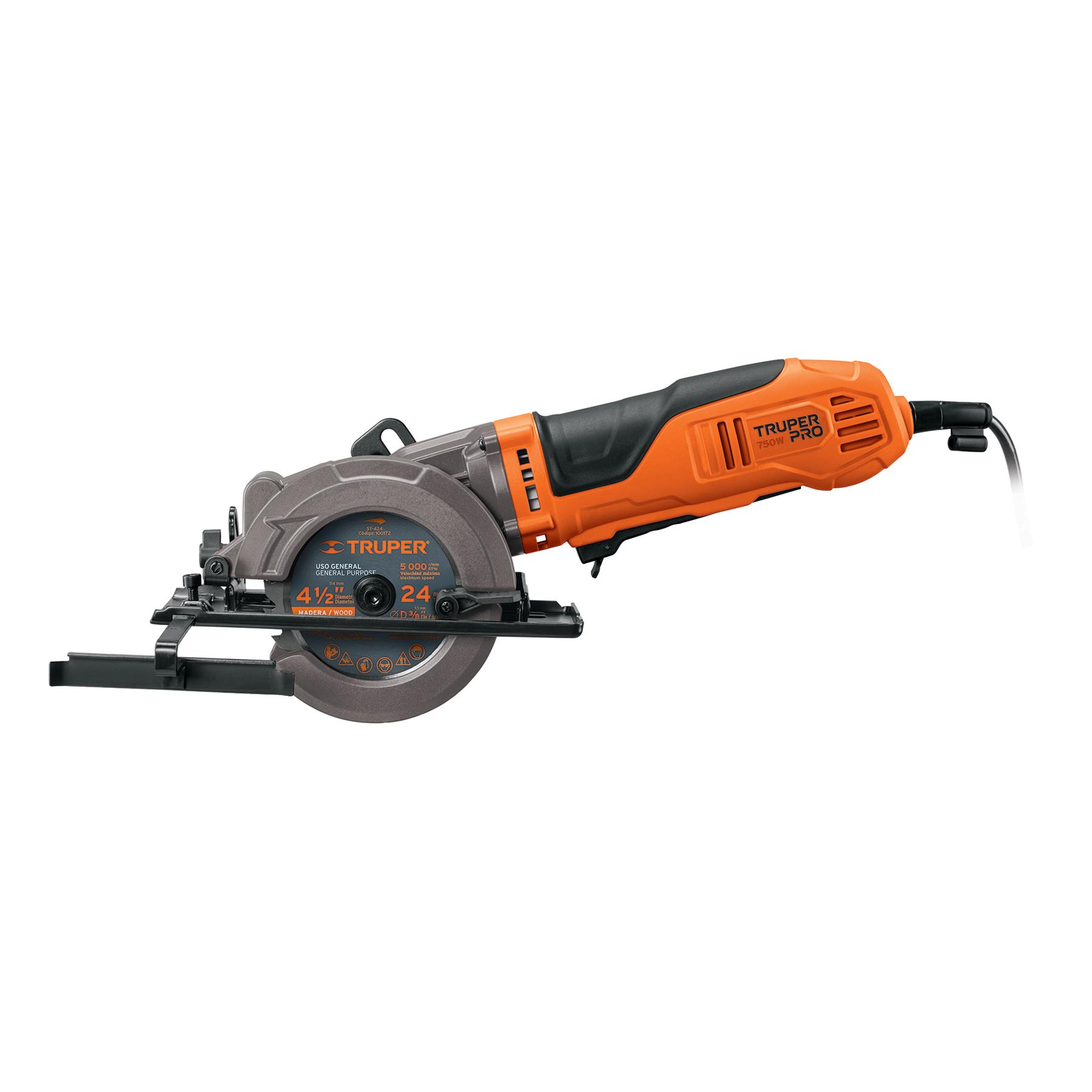 SIERRA CIRCULAR COMPACTA 4-1/2' 750 W, PROFESIONAL, TRUPER