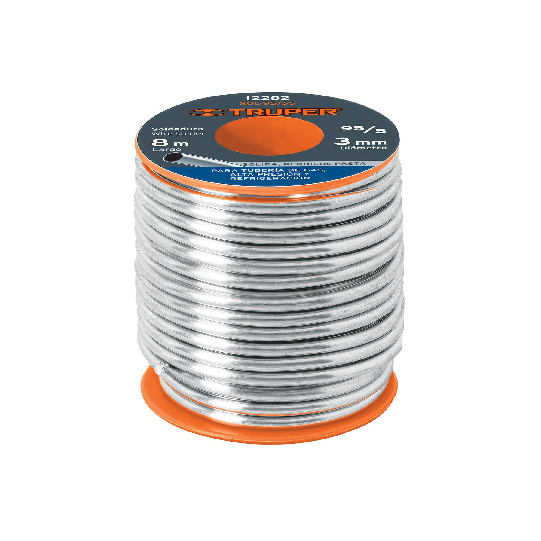 SOLDADURA SÓLIDA 95/5 PARA TUBERÍA DE GAS, 450 G