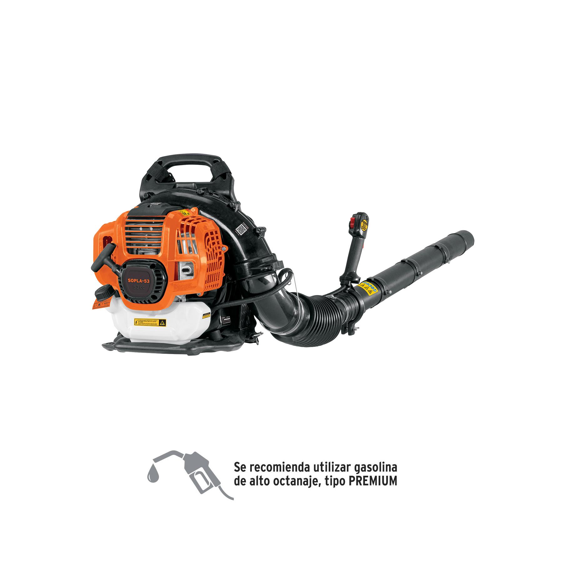 SOPLADORA A GASOLINA, TIPO MOCHILA, 53CC