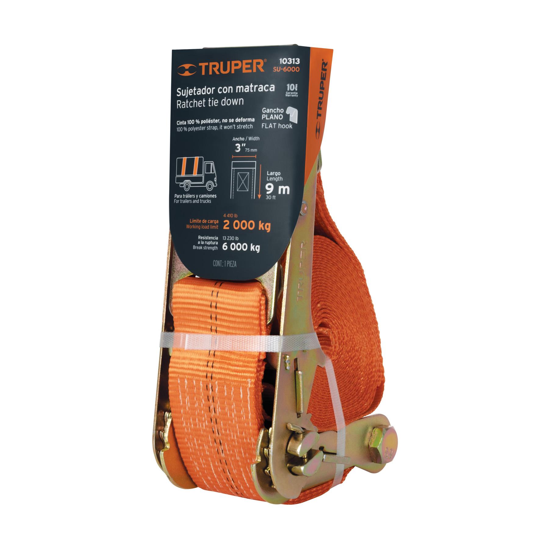 SUJETADOR CON MATRACA CARGA MÁXIMA 6000 KG, TRUPER