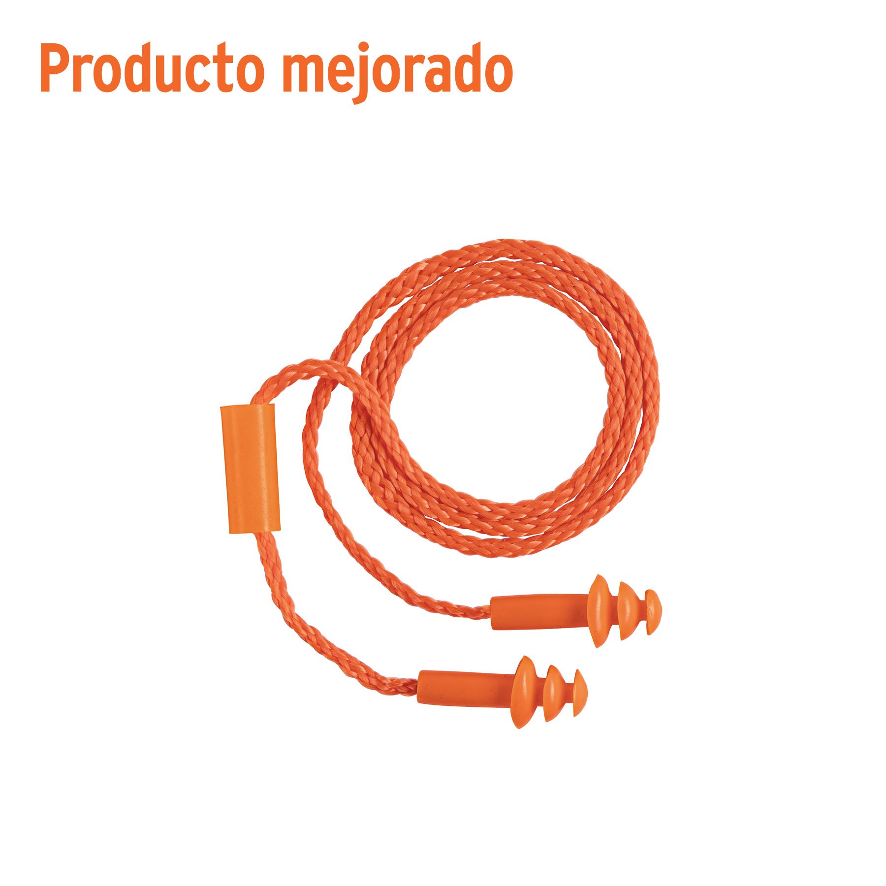 TAPÓN AUDITIVO REUTILIZABLE TRIPLE BARRERA CON CORDÓN